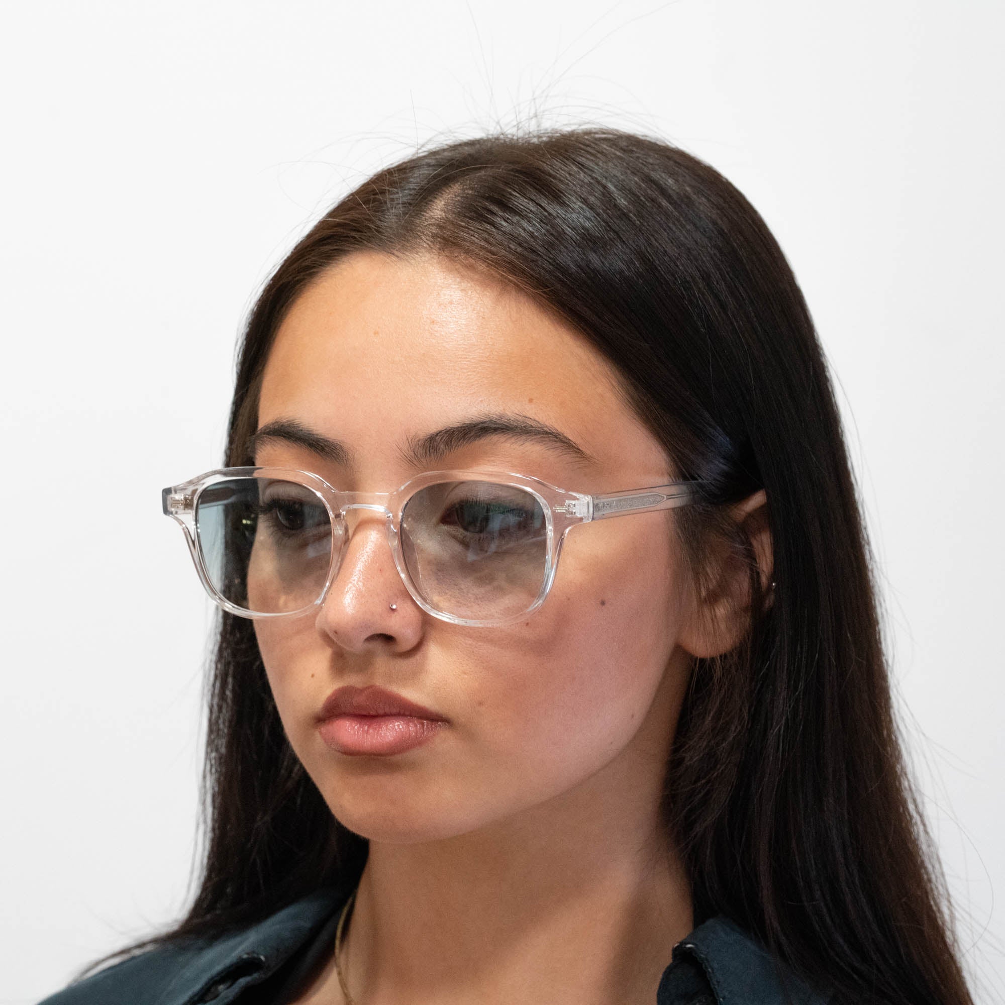 Lunettes de soleil Arthur transparente verres carrés dégradés verts mixte