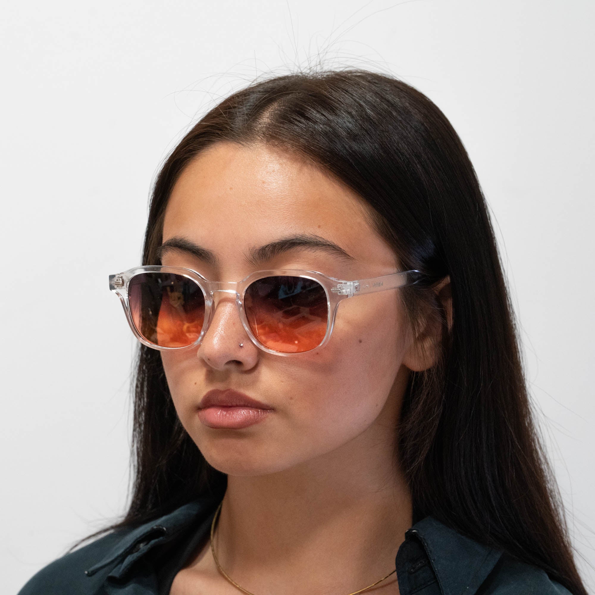 Lunettes de soleil Arthur transparente verres dégradés oranges mixte