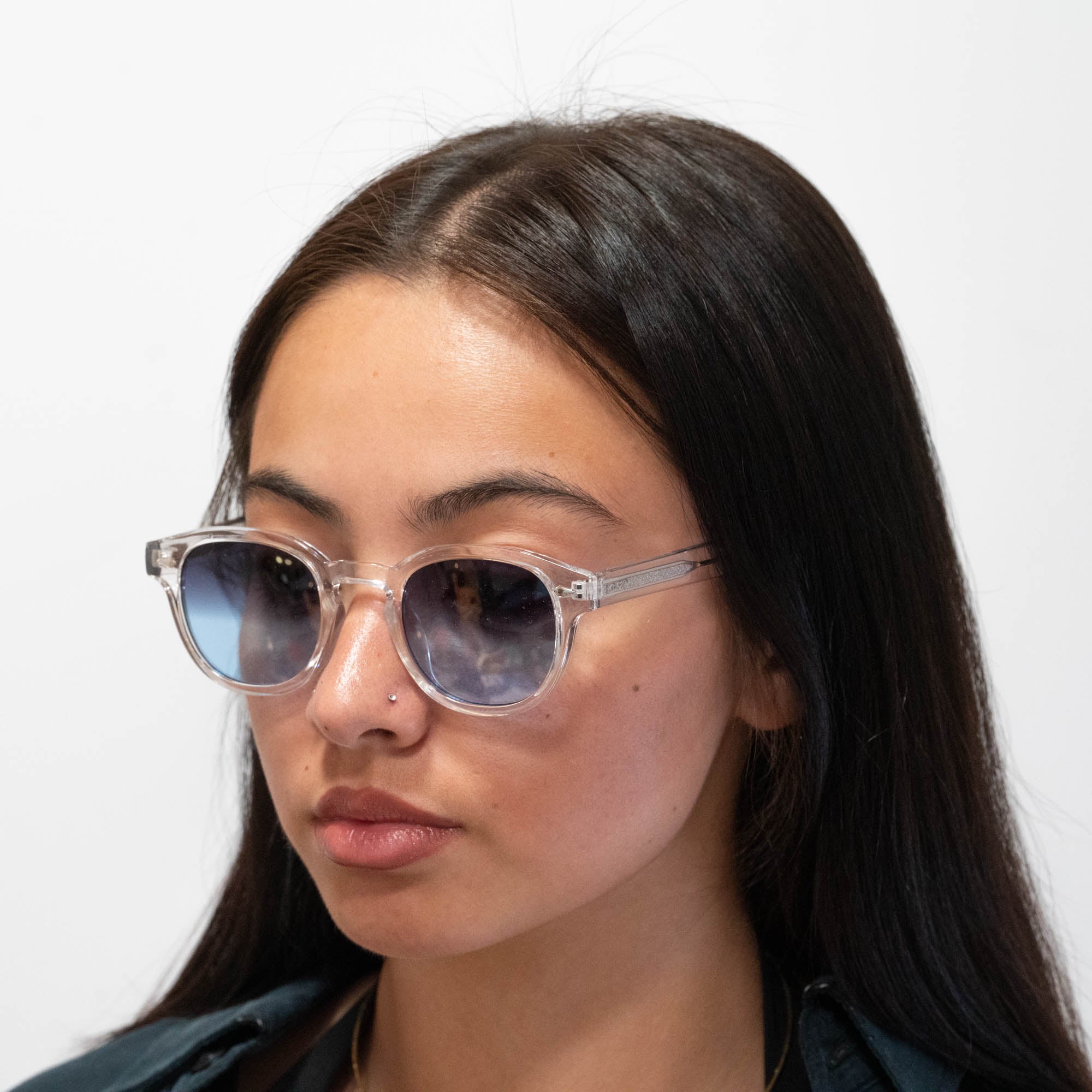 Lunettes de soleil Albert transparente verres dégradés bleus foncés mixte