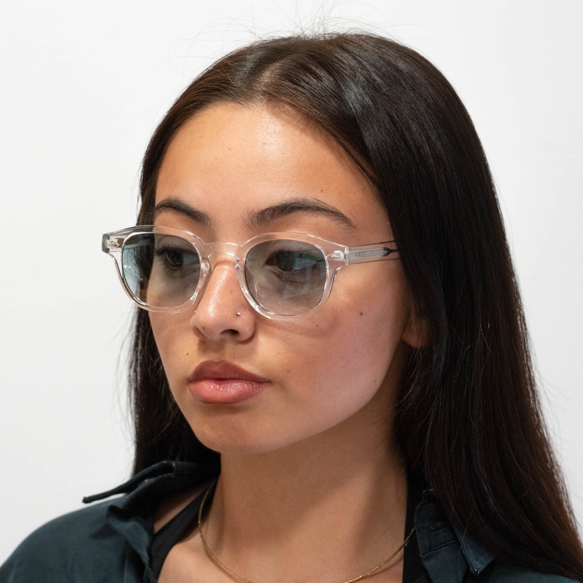 Lunettes de soleil Albert transparente verres dégradés verts mixte