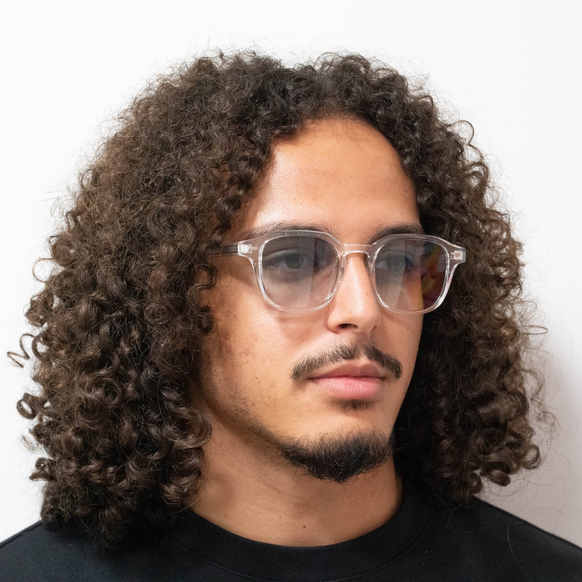 Lunettes de soleil Arthur transparente verres carrés dégradés verts mixte