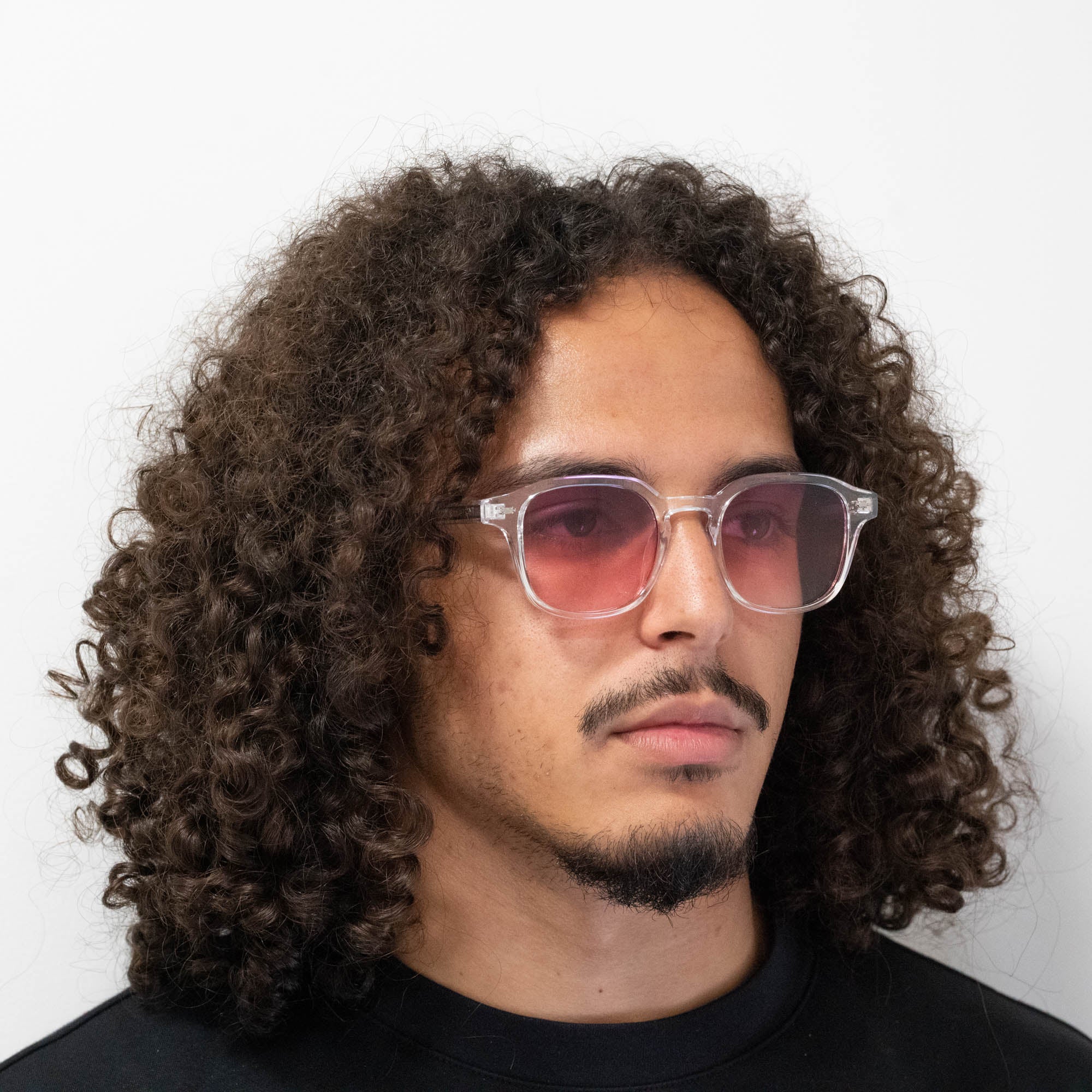 Lunettes de soleil Arthur transparente verres carrés dégradés roses foncés mixte