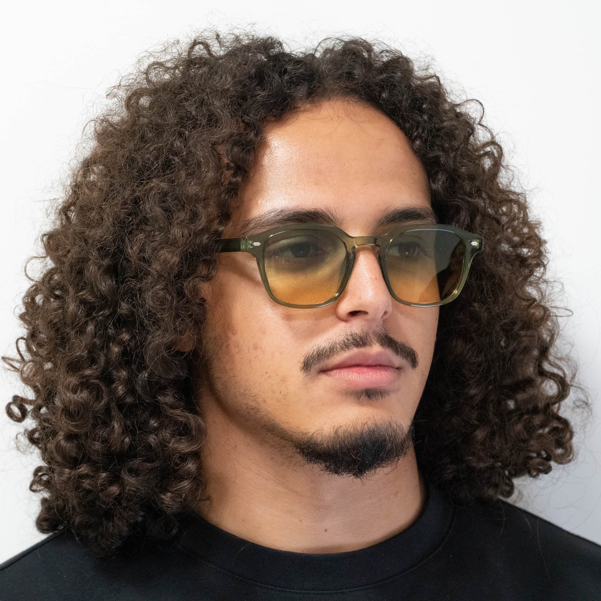 Lunettes de soleil Arthur transparente verte verres carrés dégradés verts foncés mixte