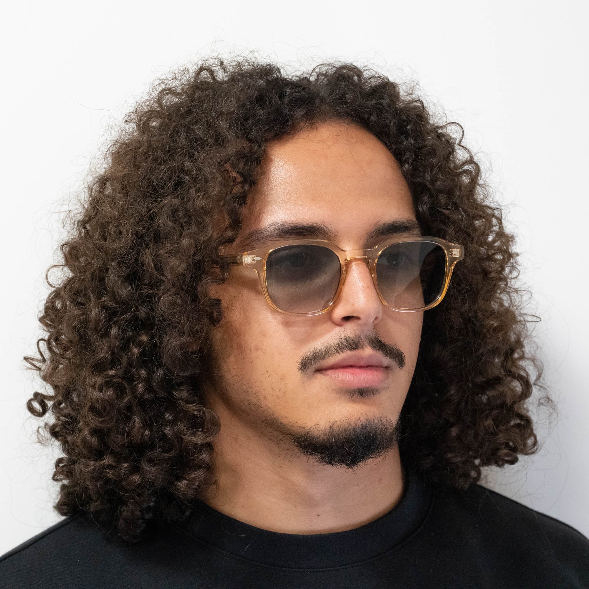 Lunettes de soleil Arthur transparente dorée verres carrés dégradés verts foncés mixte