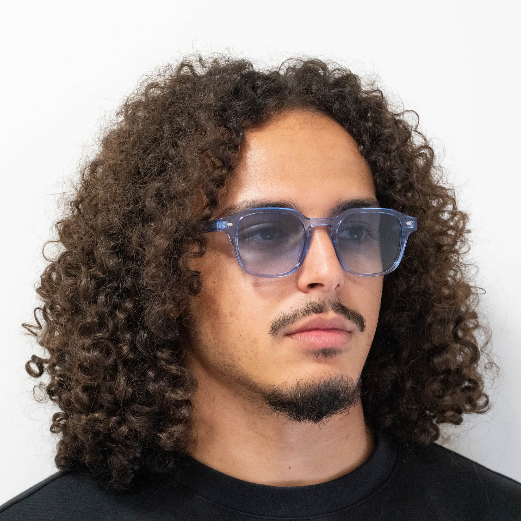 Lunettes de soleil Arthur transparente bleu verres carrés dégradés bleus mixte