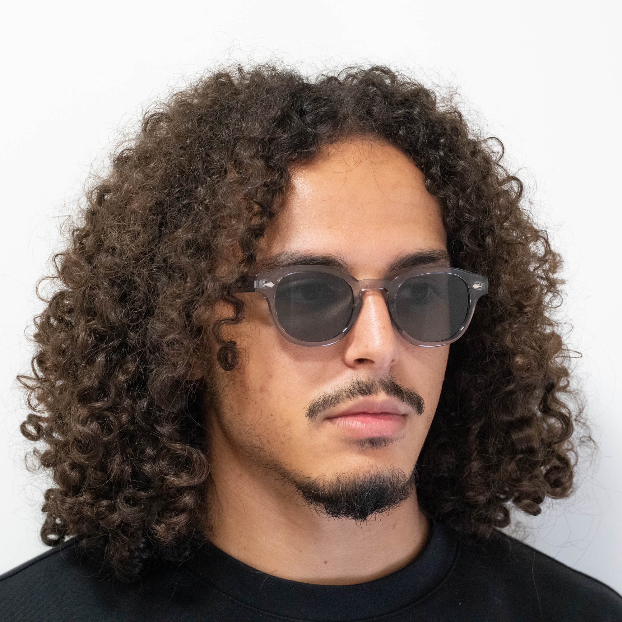 Lunettes de soleil Albert transparente noir verres carrés gris mixte