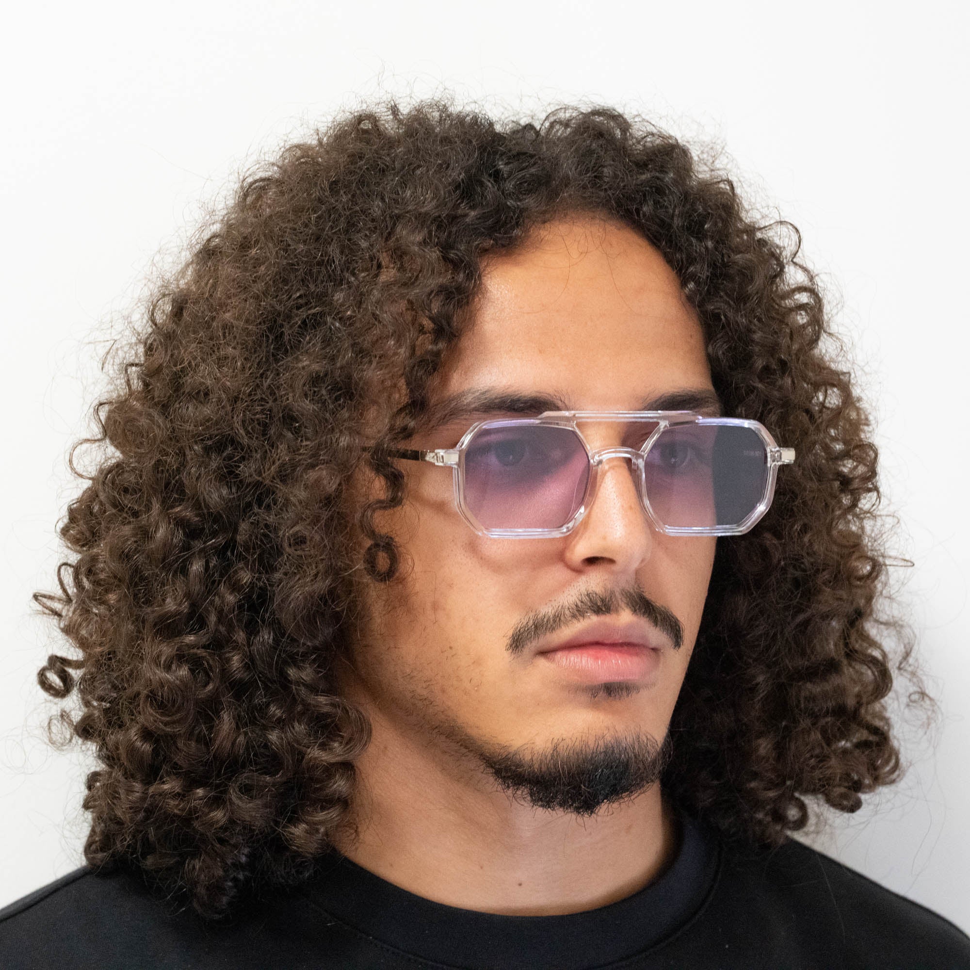 Lunettes de soleil Mia transparente verres rectangles violets mixte