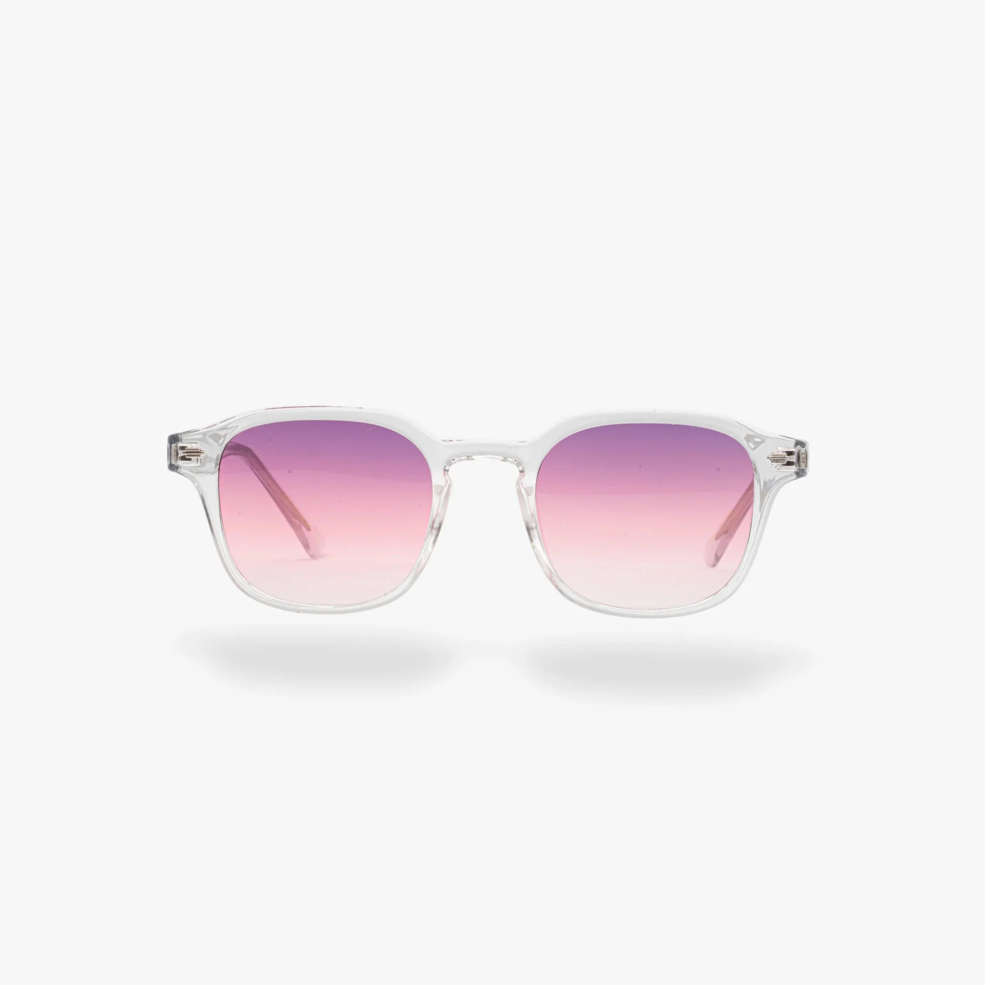Lunettes de soleil Arthur transparente verres carrés dégradés roses foncés mixte