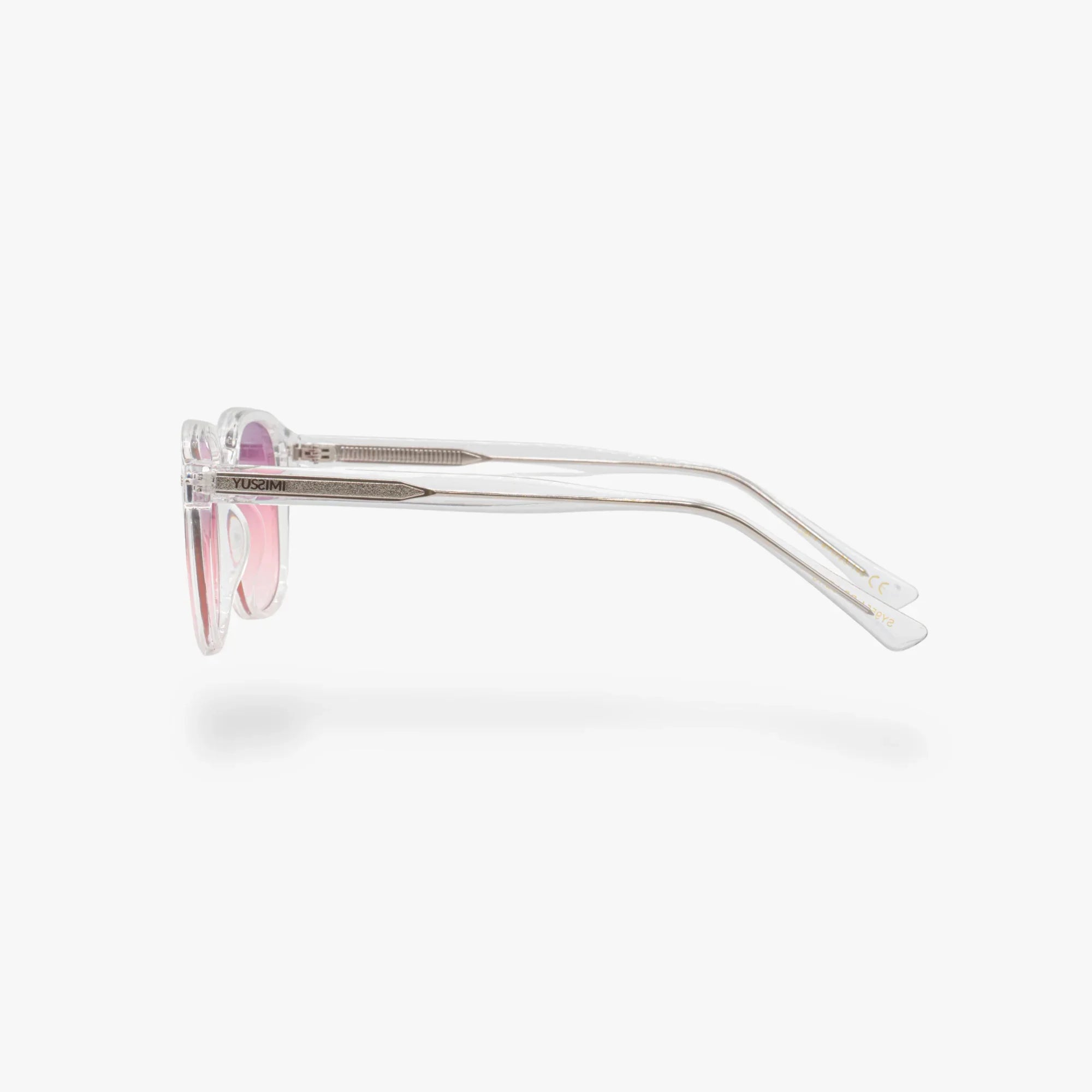 Lunettes de soleil Arthur transparente verres carrés dégradés roses foncés mixte