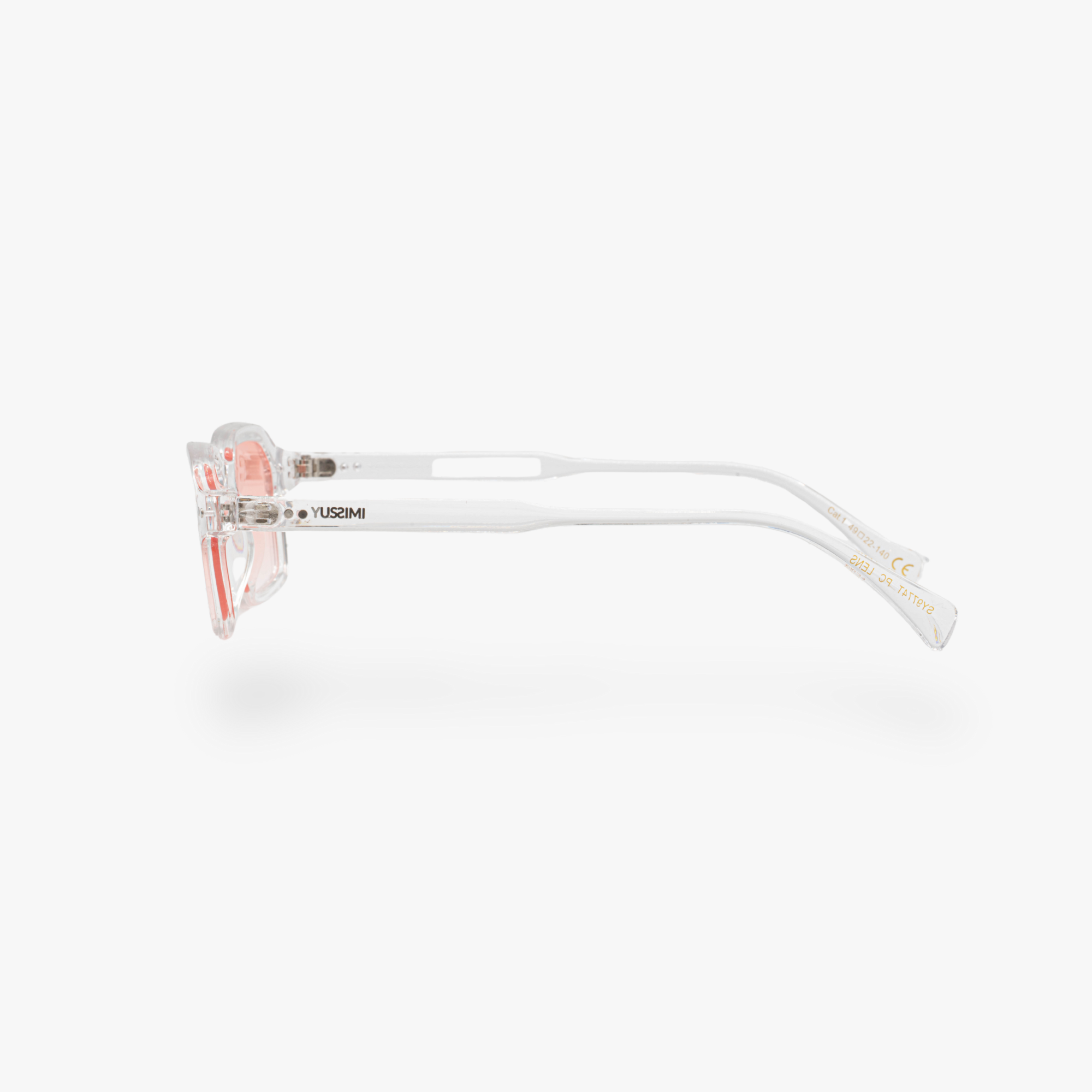 Lunettes de soleil Roy transparente verres rectangles oranges mixte