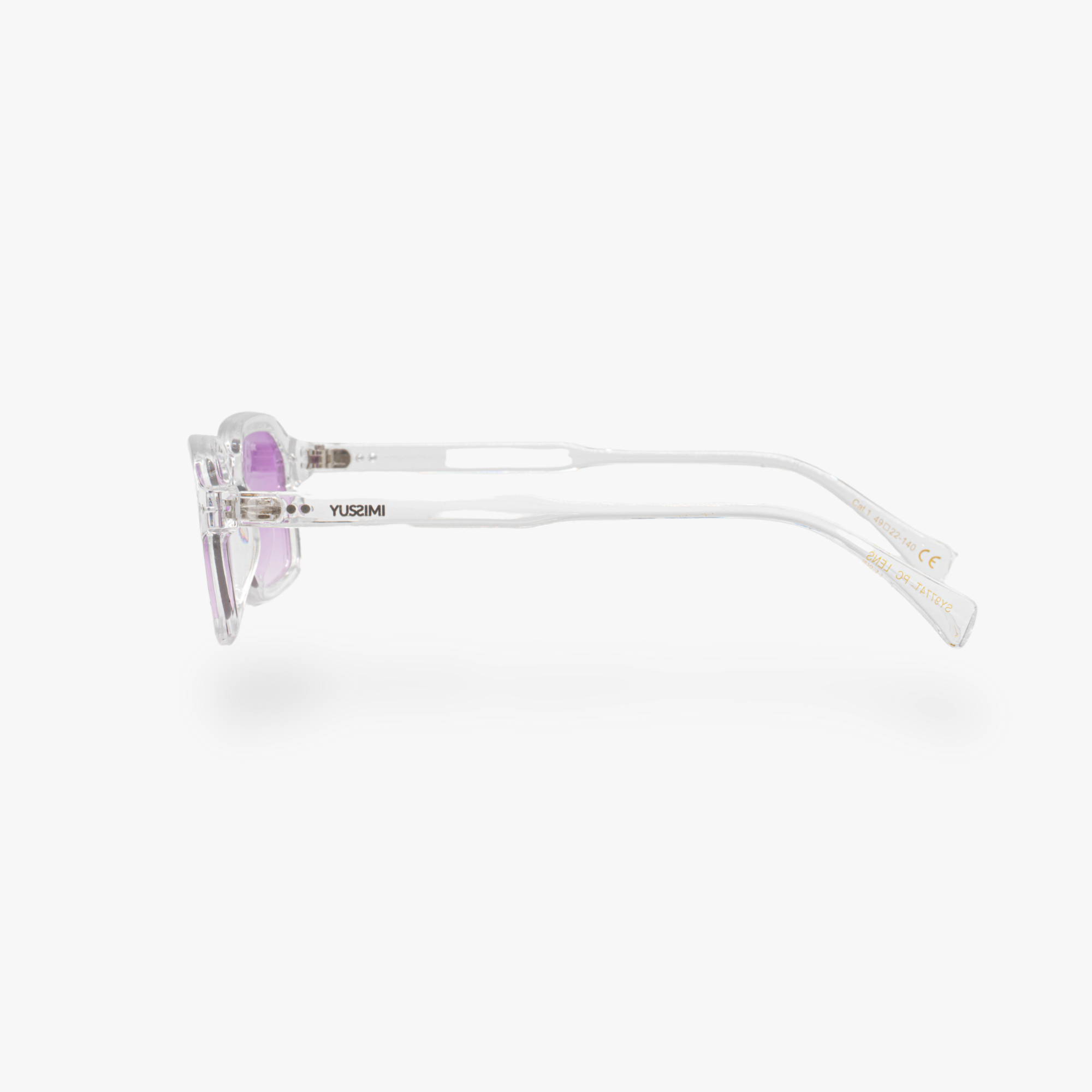 Lunettes de soleil Roy transparente verres rectangles violets mixte