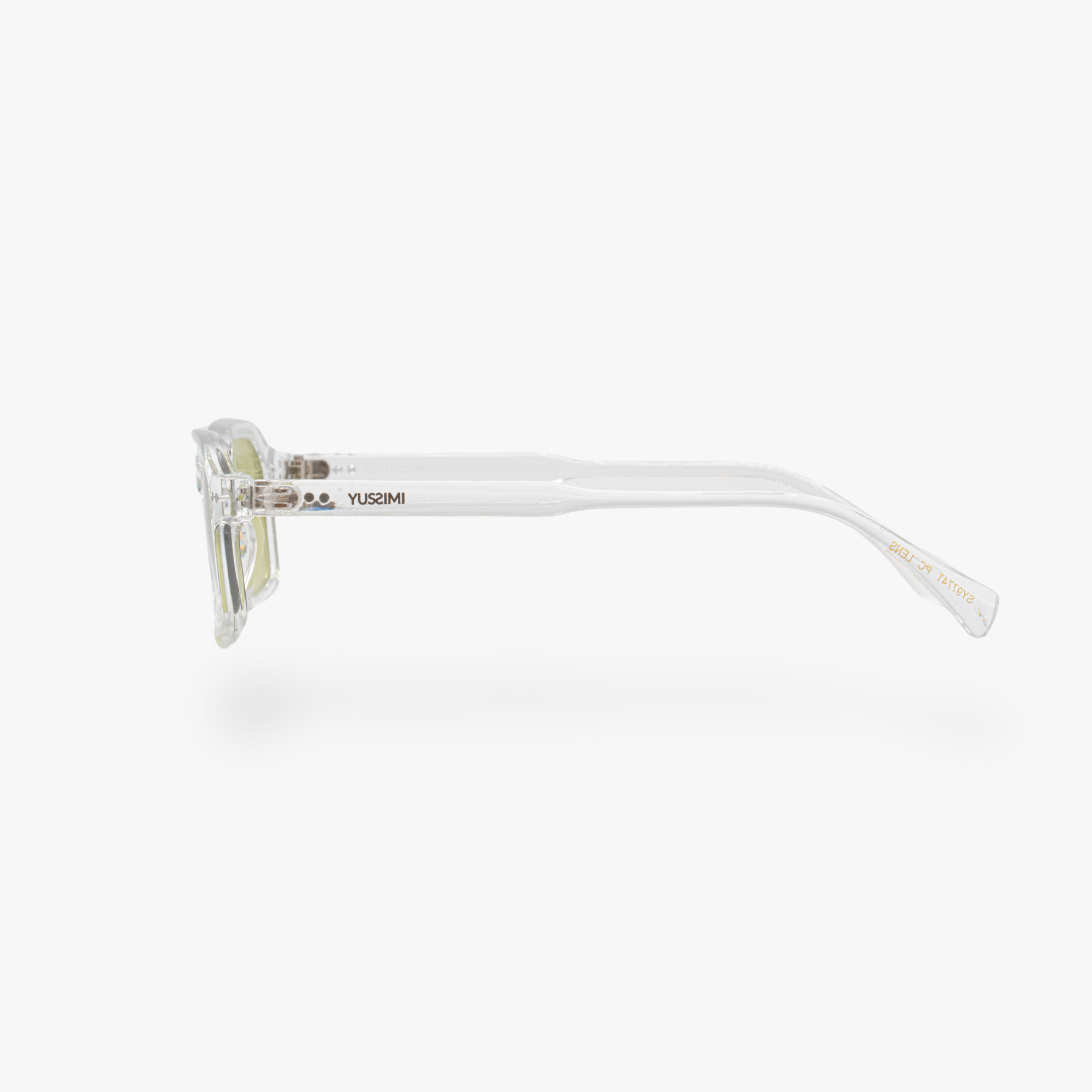 Lunettes de soleil Roy transparente verres rectangles verts mixte