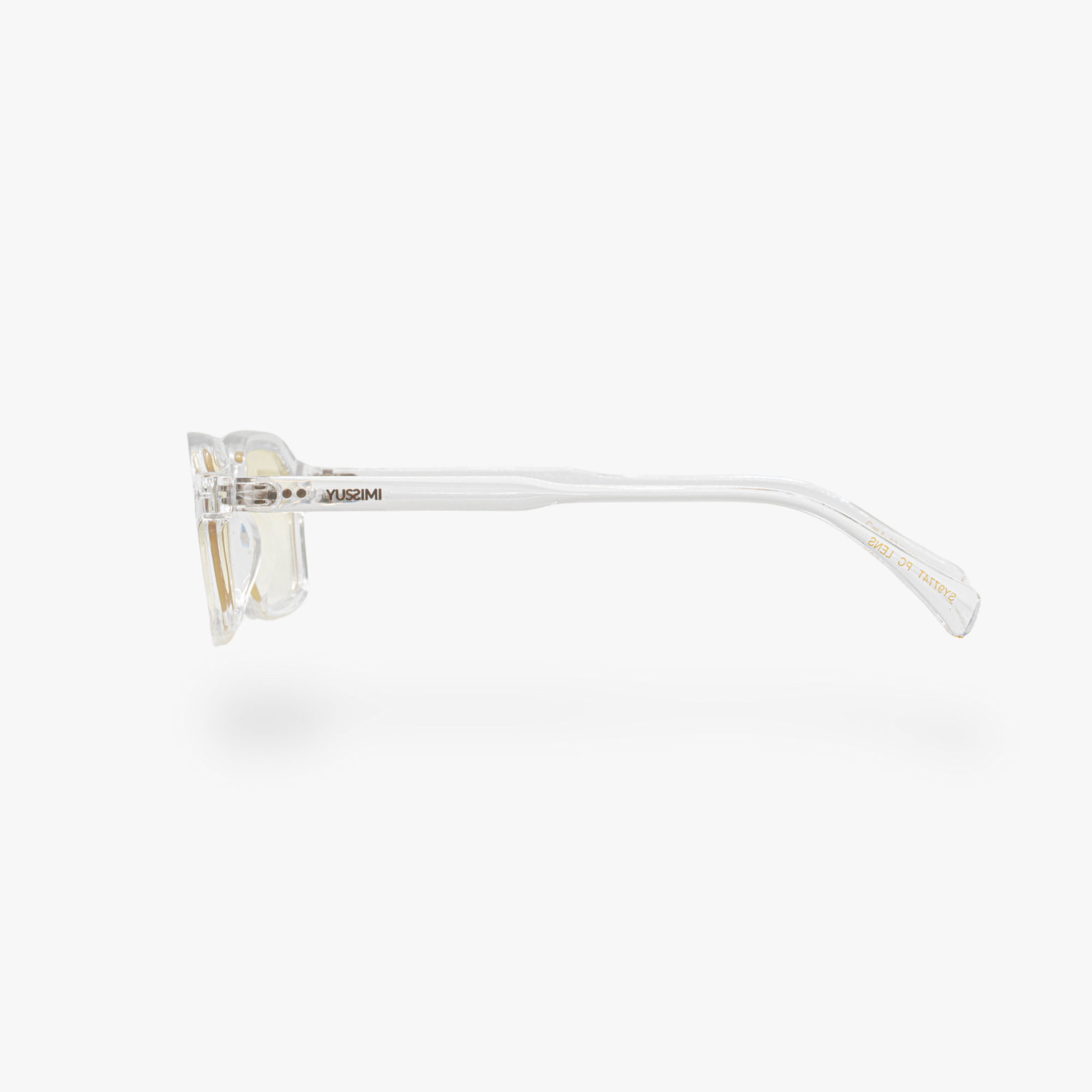 Lunettes de soleil Roy transparente verres rectangles jaunes mixte