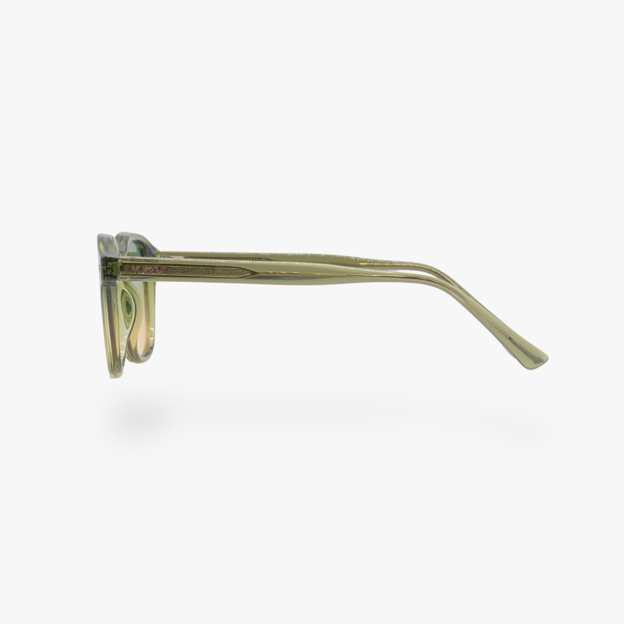 Lunettes de soleil Arthur transparente verte verres carrés dégradés verts foncés mixte