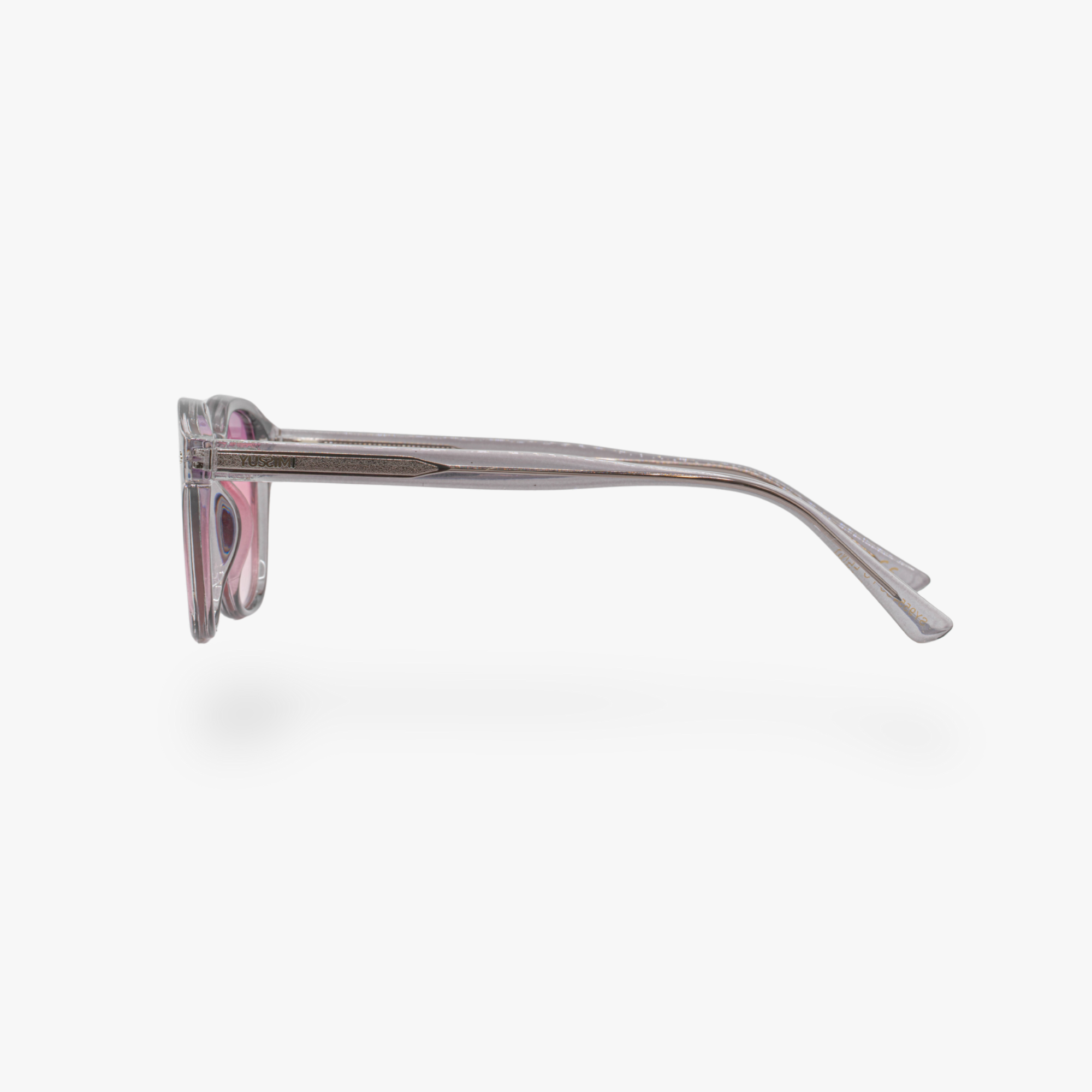Lunettes de soleil Arthur transparente noir verres carrés dégradés roses foncés mixte