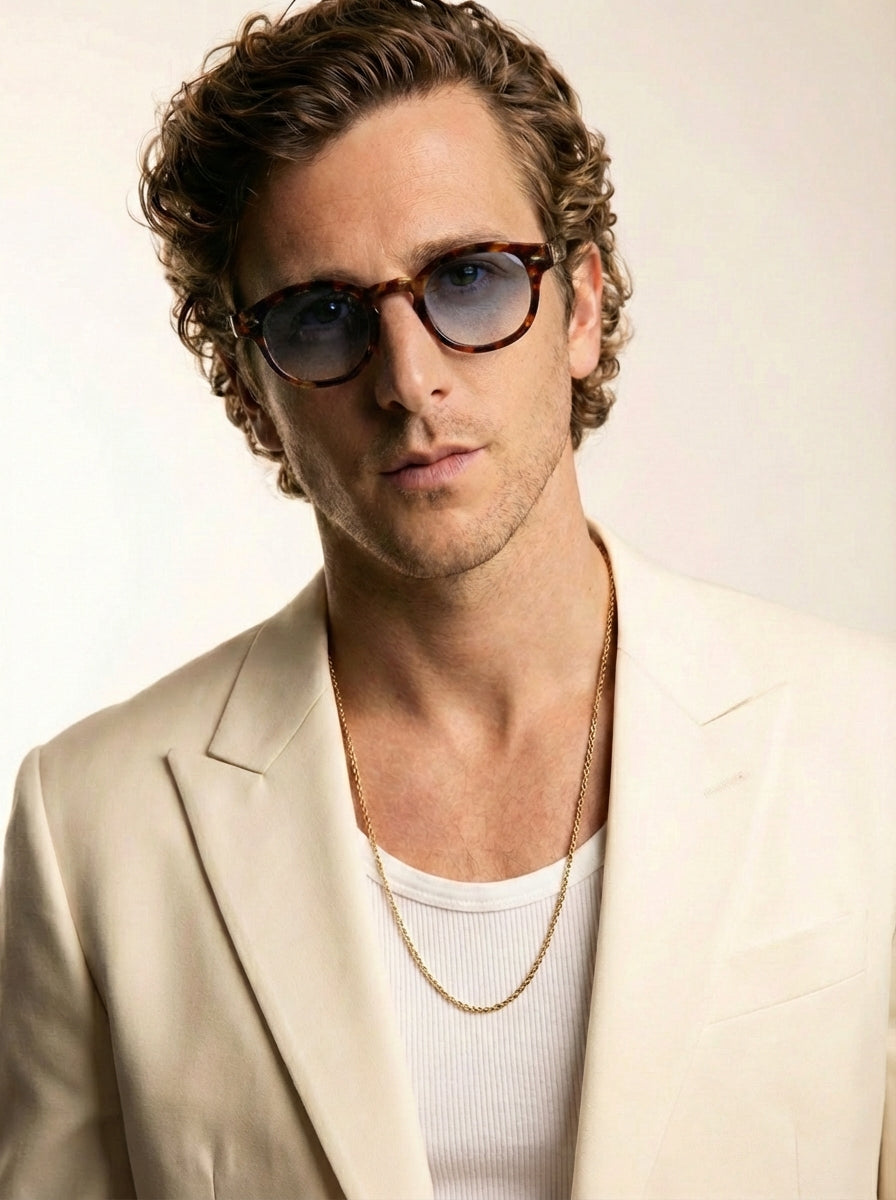 Albert tortoiseshell blue glasses