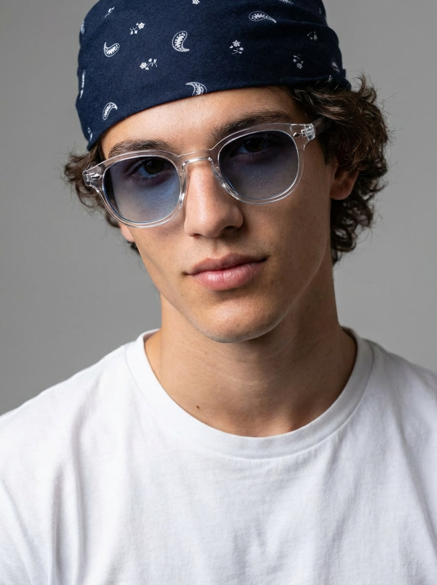 Albert transparente verres dégradés bleus foncés