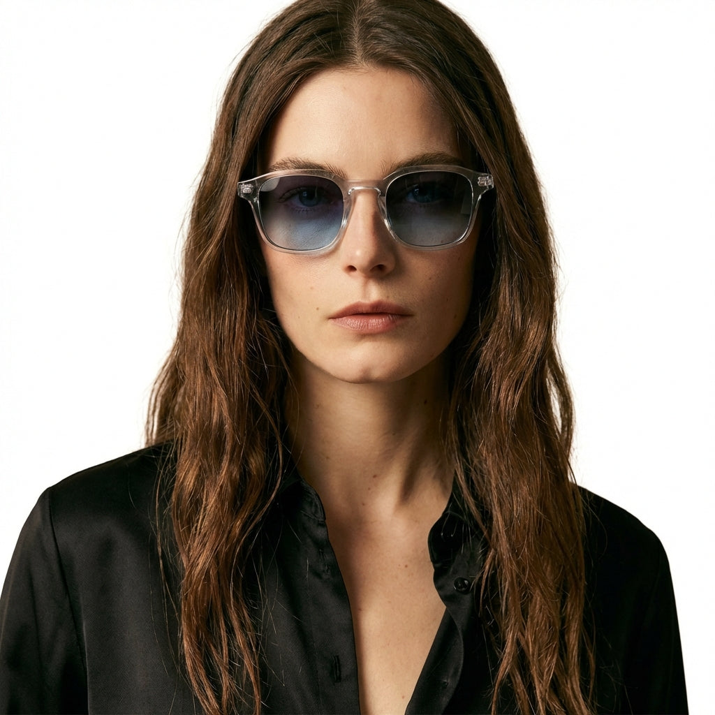 Arthur transparent blue gradient lenses