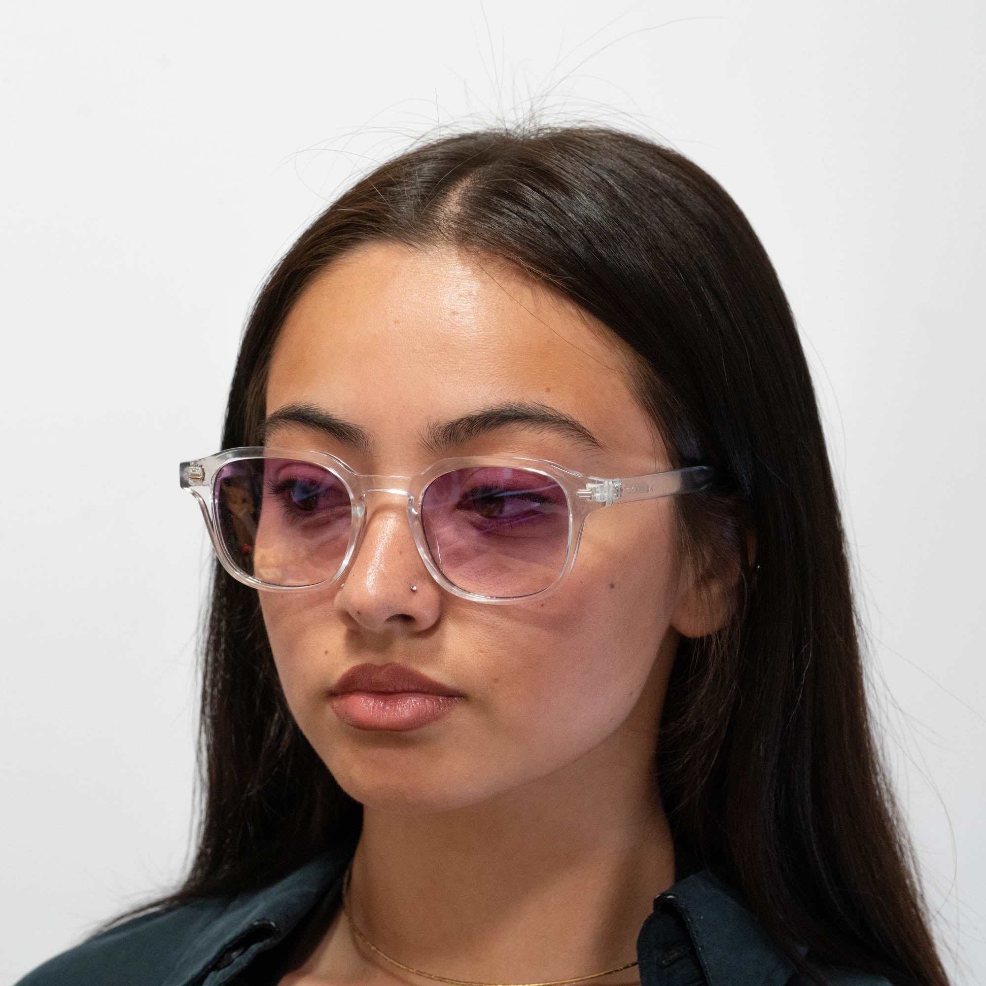 Lunettes de soleil Arthur transparente verres carrés roses mixte