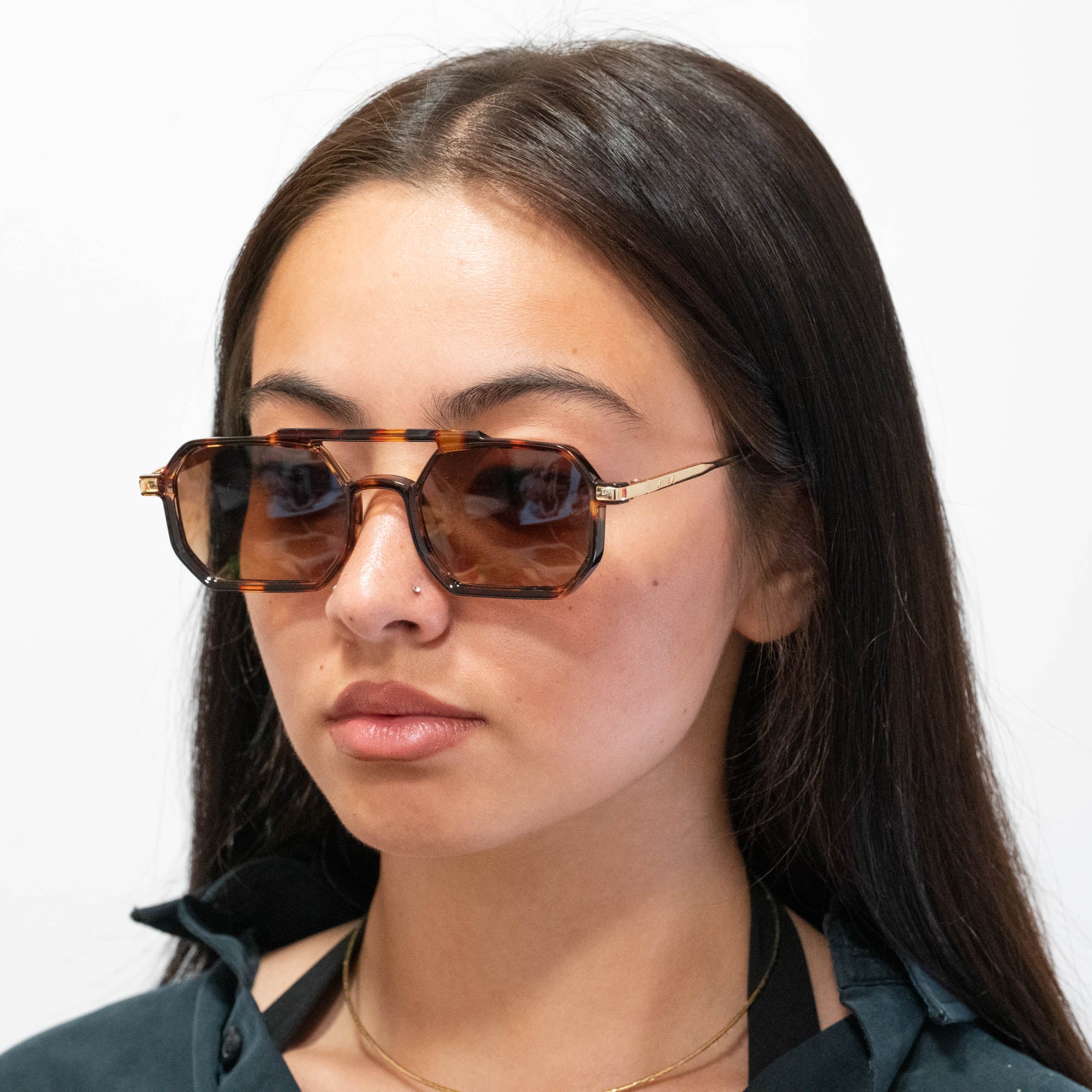Lunettes de soleil Mia léopard verres rectangles mixte