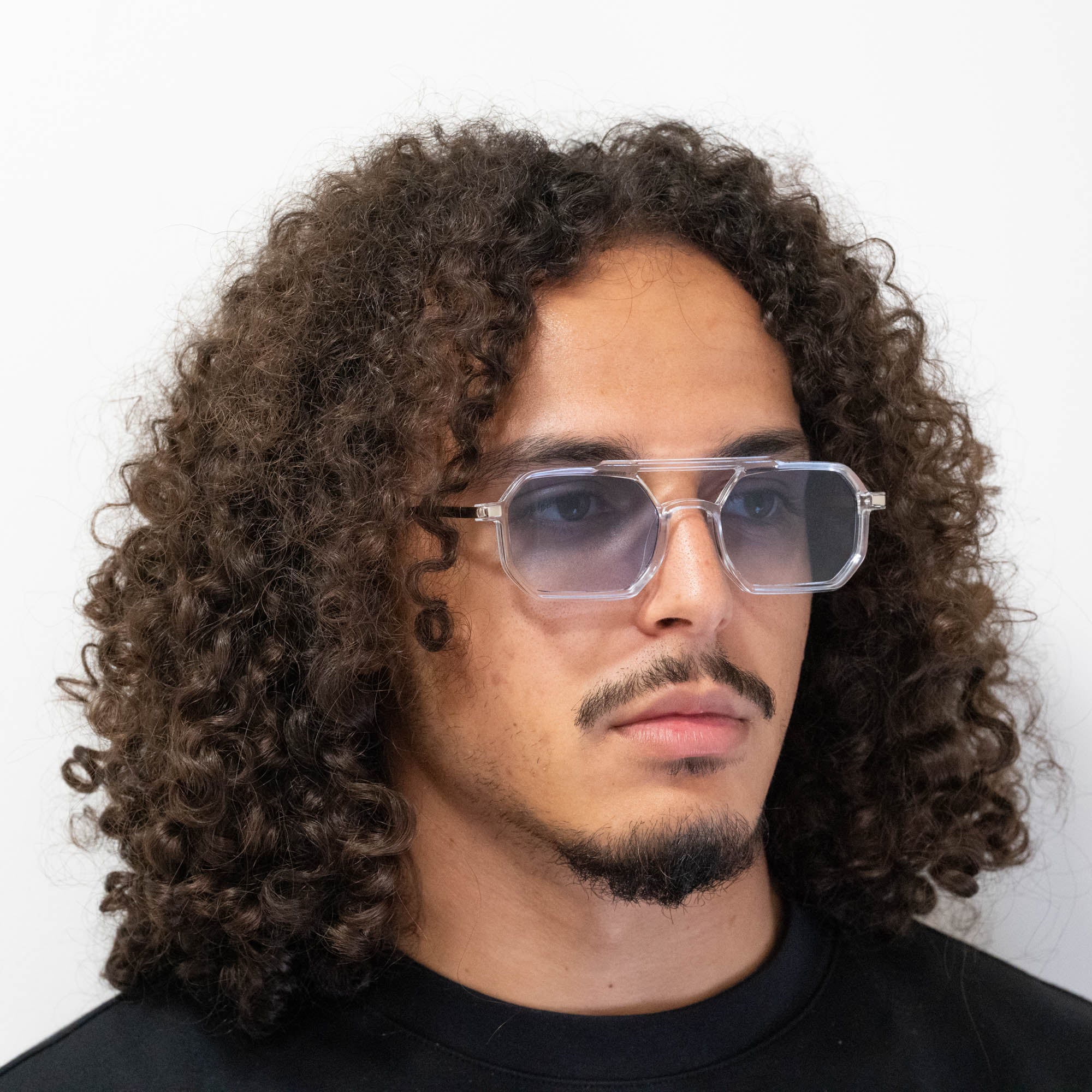 Lunettes de soleil Mia transparente verres rectangles dégradés bleus mixte