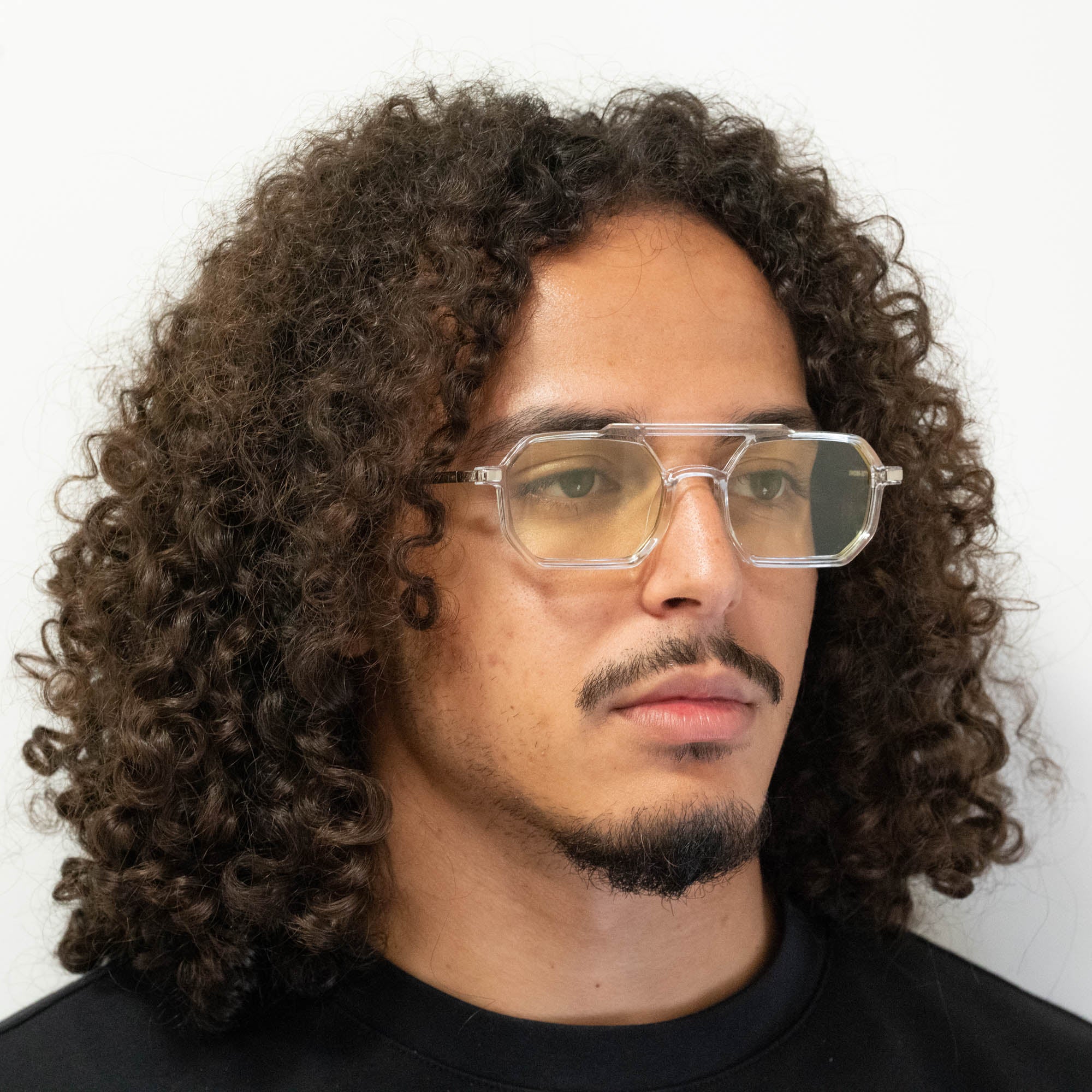 Lunettes de soleil Mia transparente verres rectangles jaunes mixte