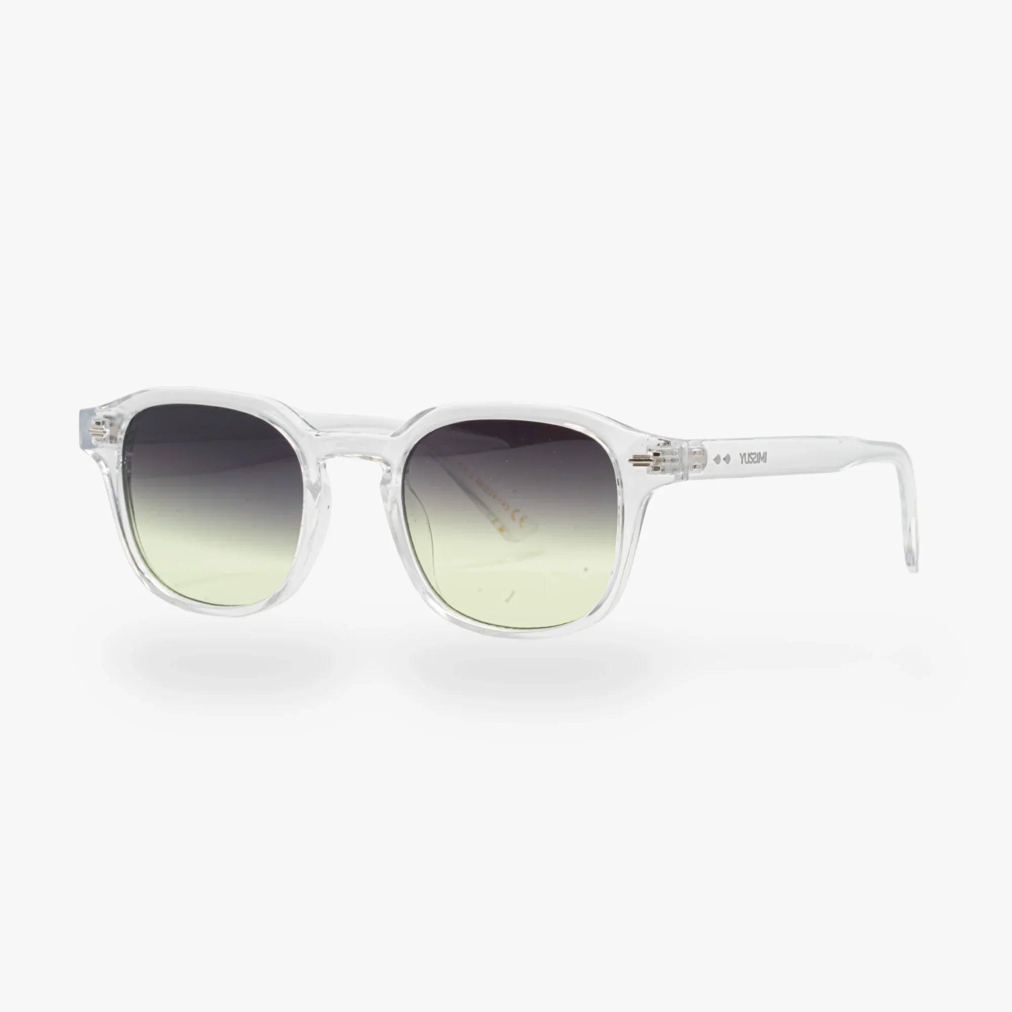 Lunettes de soleil Arthur transparente verres carrés dégradés verts foncés mixte
