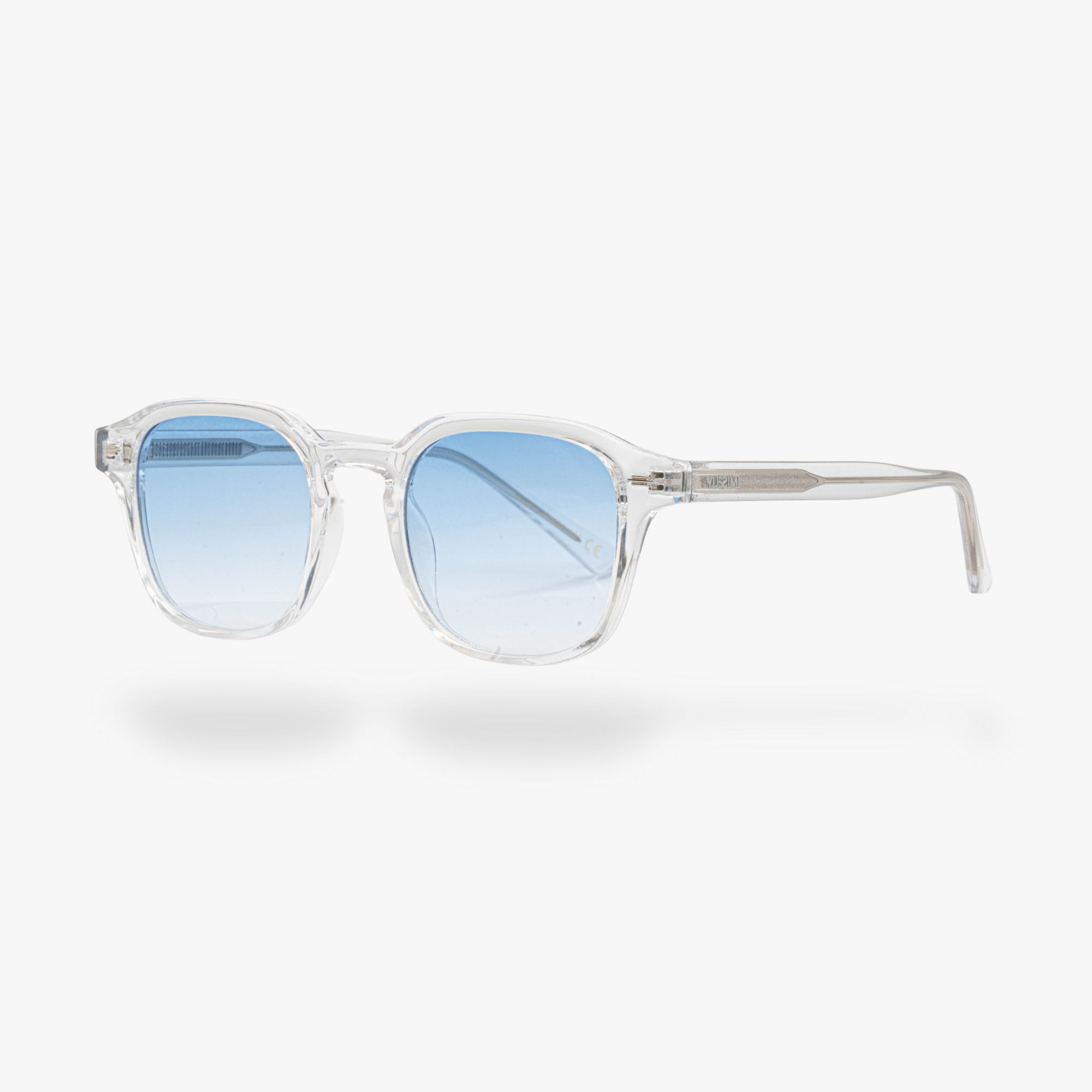 Lunette de soleil Arthur transparente verres carrés dégradés bleus