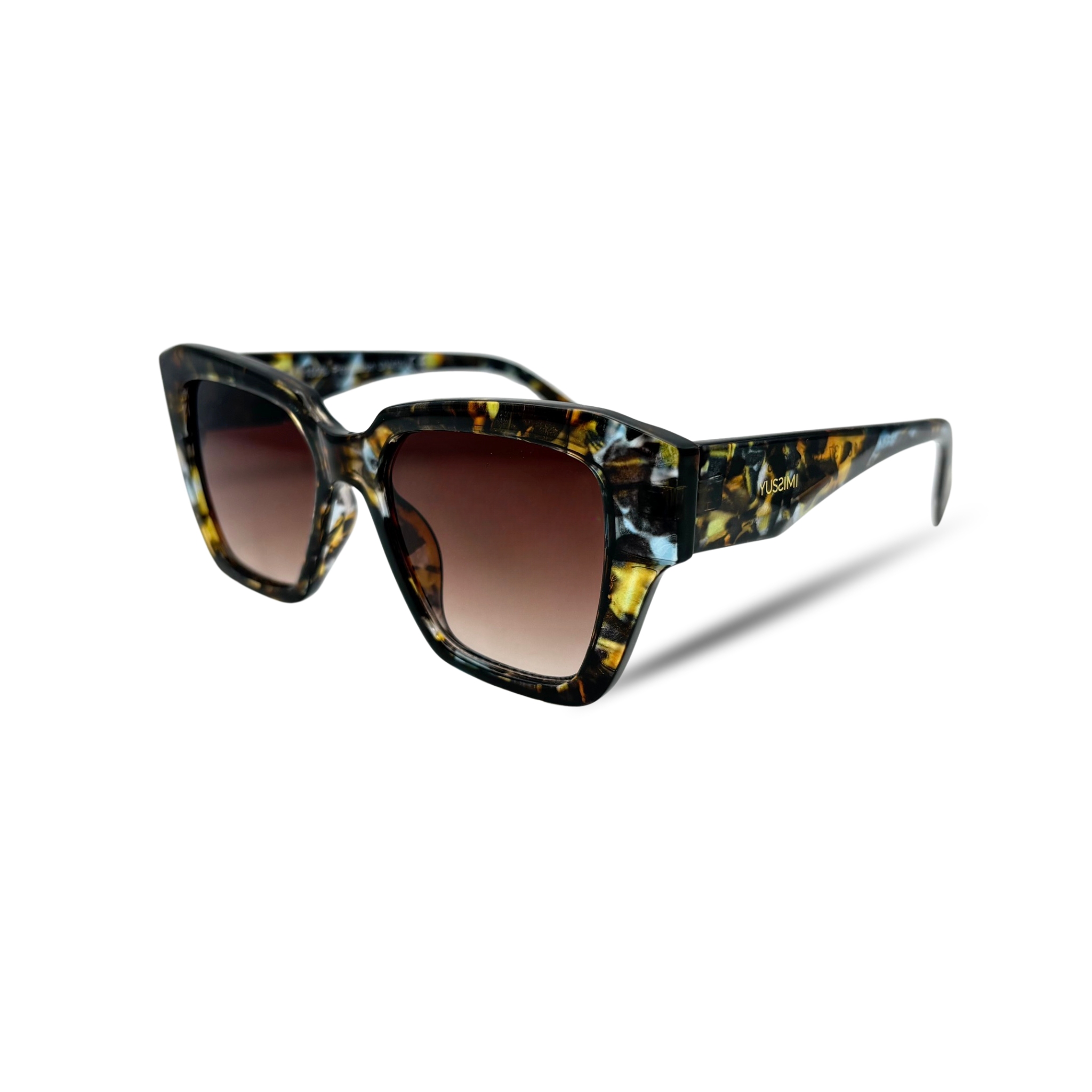Awa noire motif fleuri verre dégradé marron-thumbmail-2