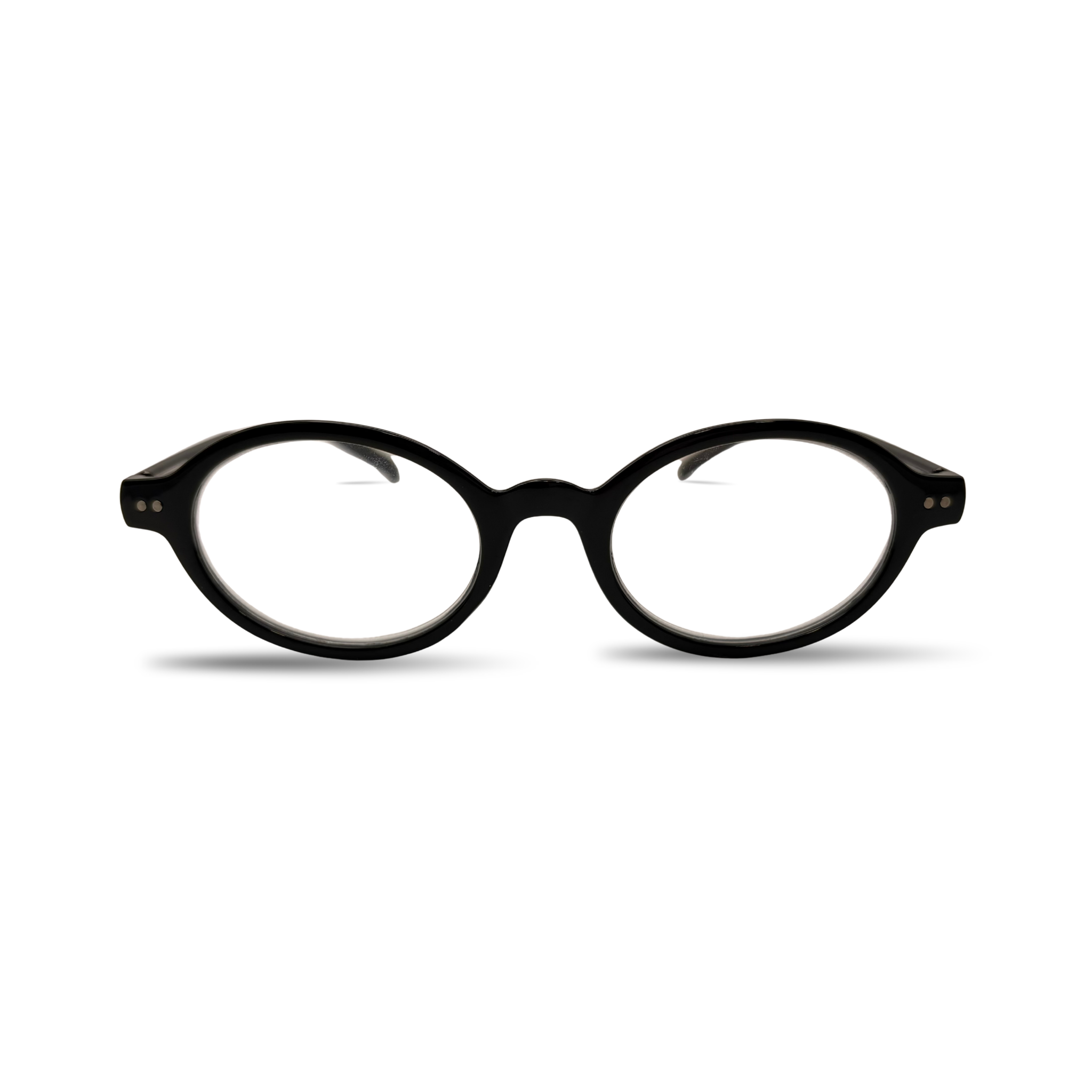Loupe ovale noire à strass +2