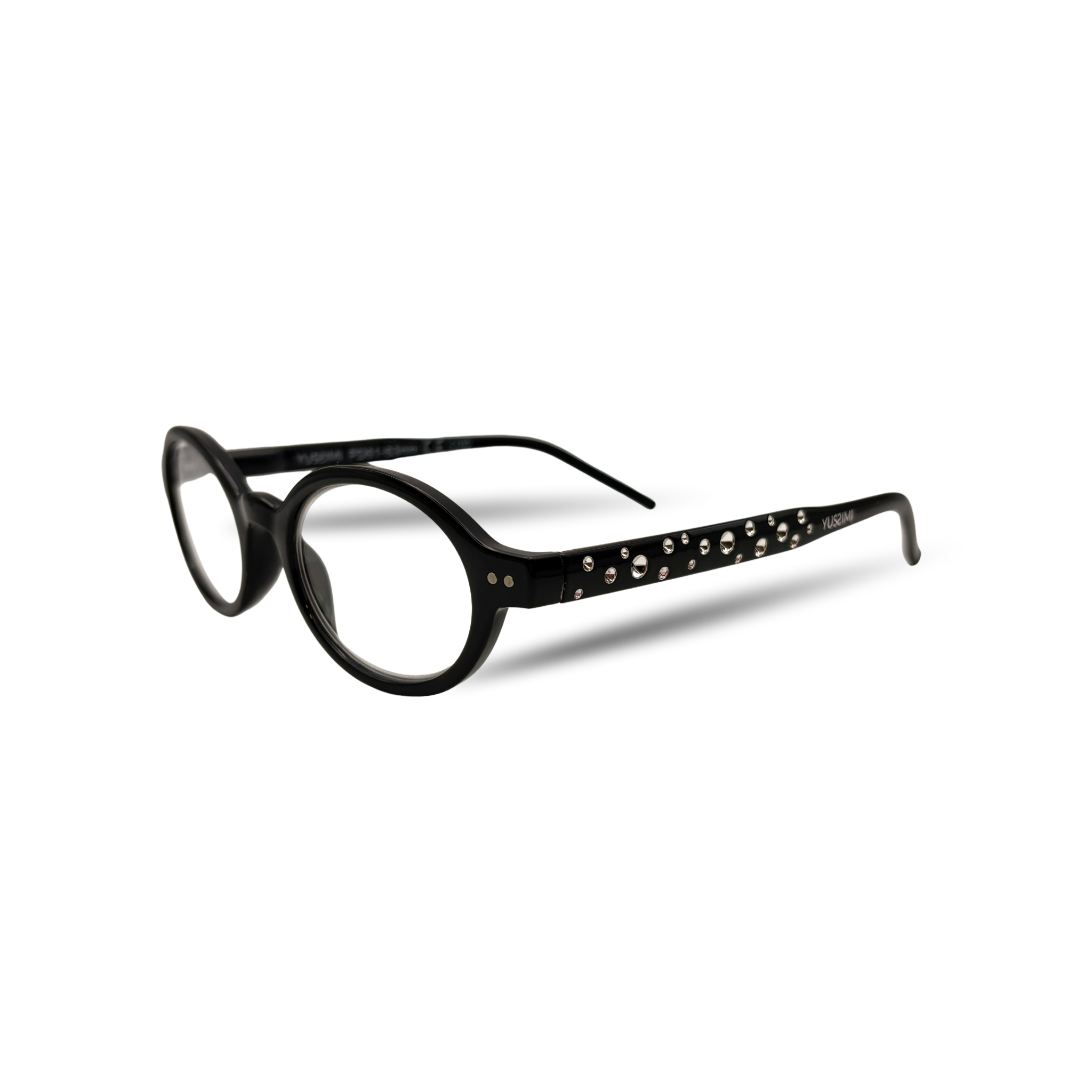 Loupe ovale noire à strass +1.5-thumbmail-2