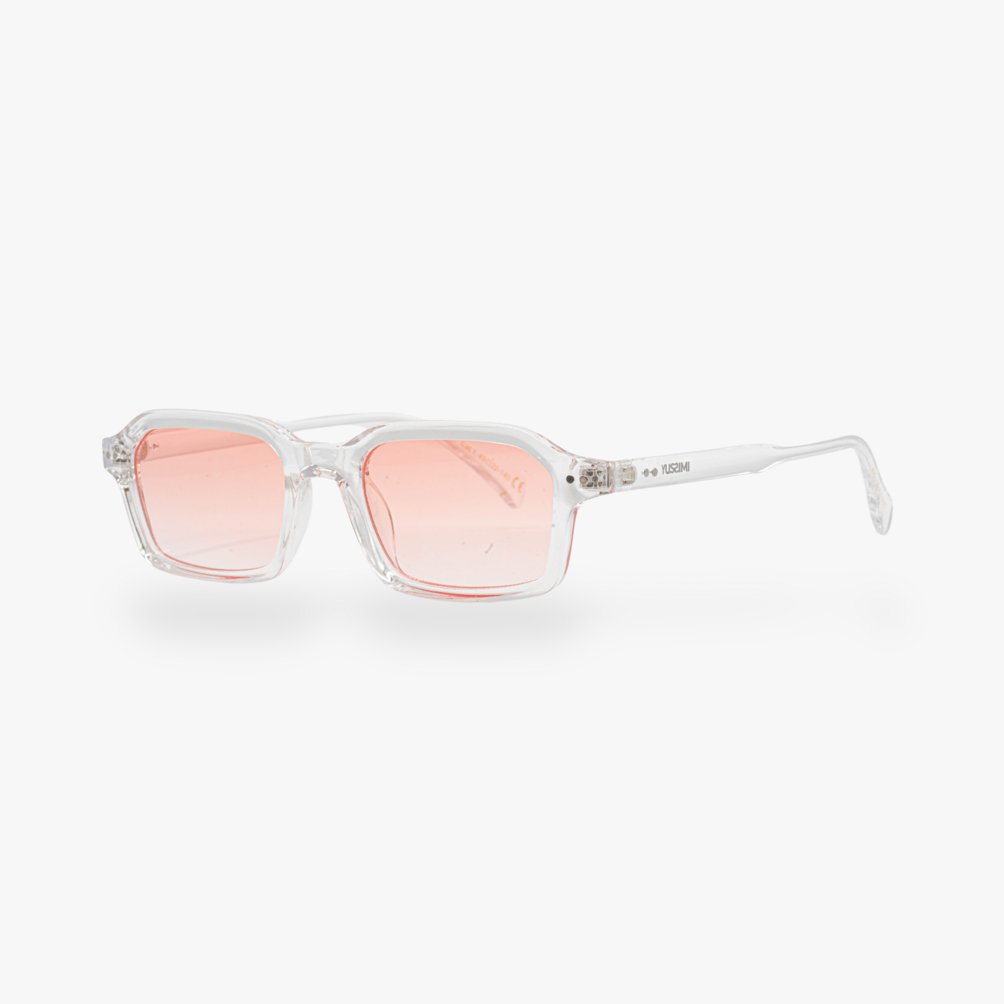 Lunettes de soleil Roy transparente verres rectangles oranges mixte