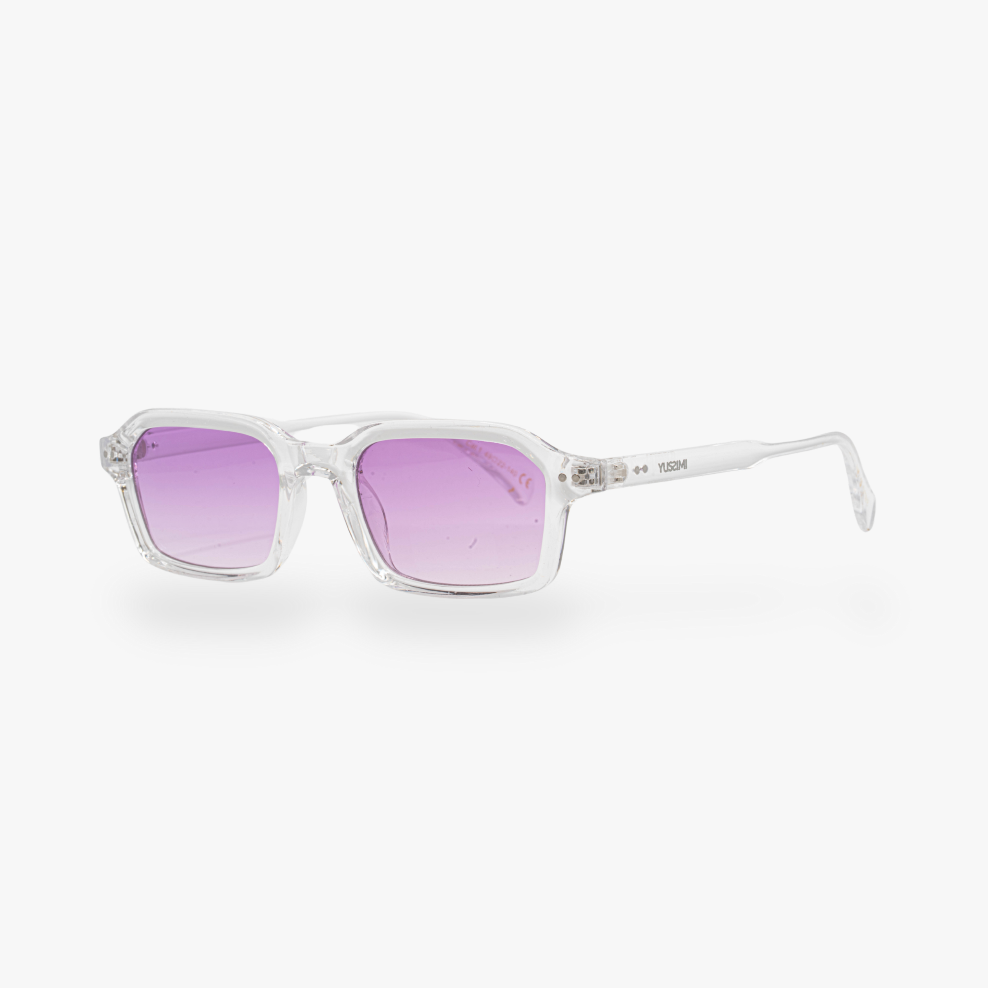 Lunettes de soleil Roy transparente verres rectangles violets mixte