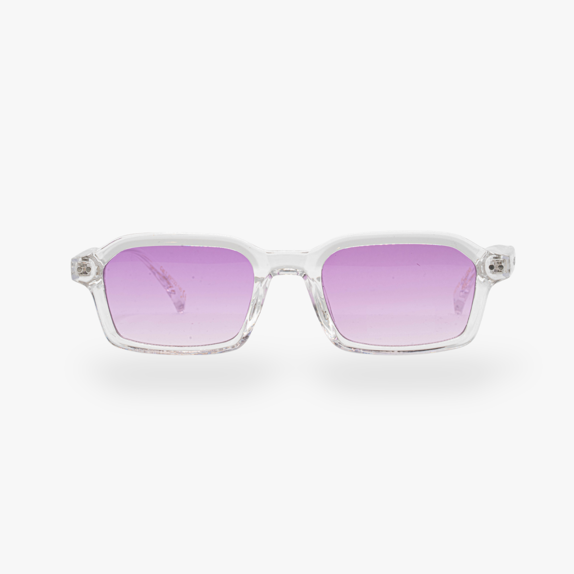 Lunettes de soleil Roy transparente verres rectangles violets mixte