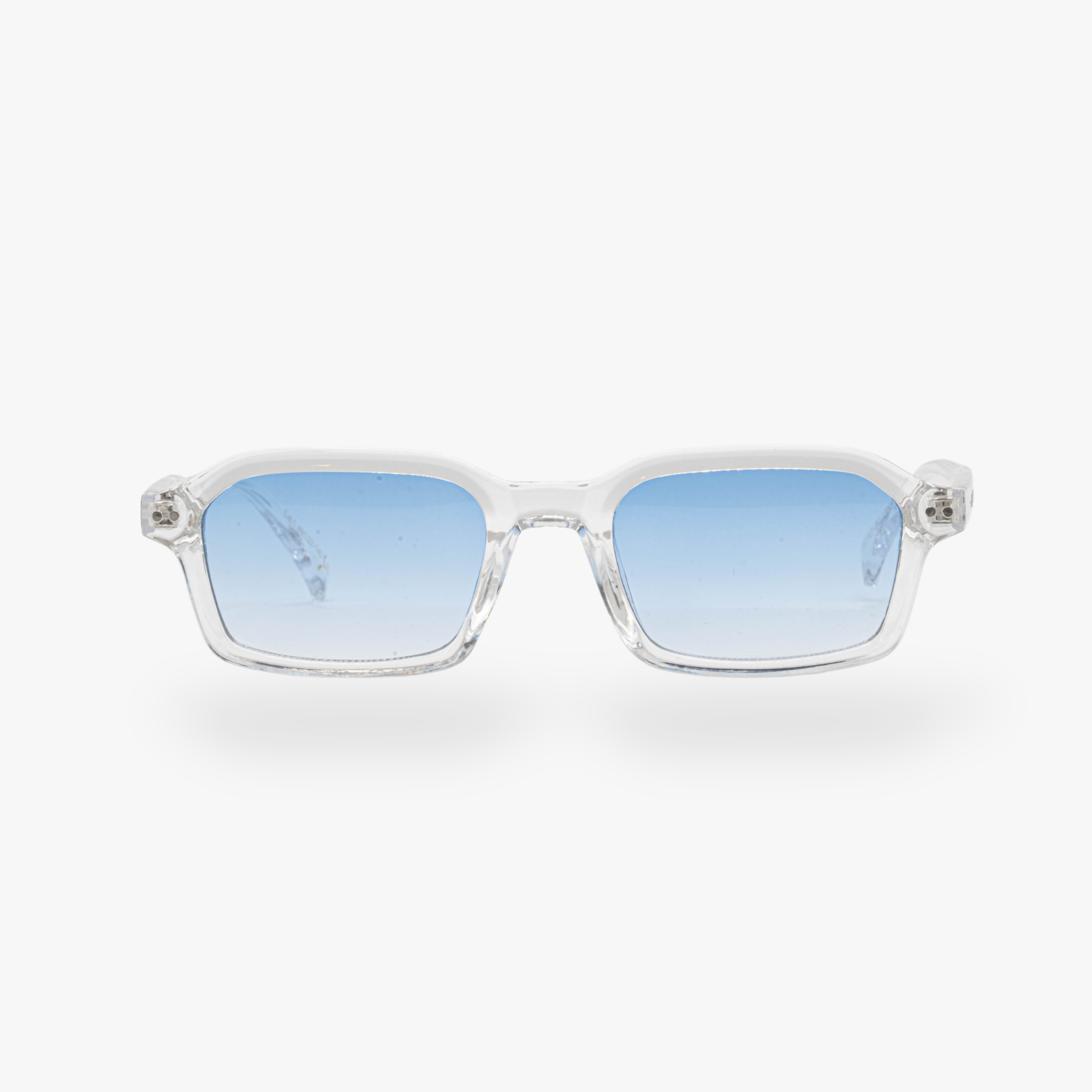 Lunettes de soleil Roy transparente verres rectangles bleus mixte