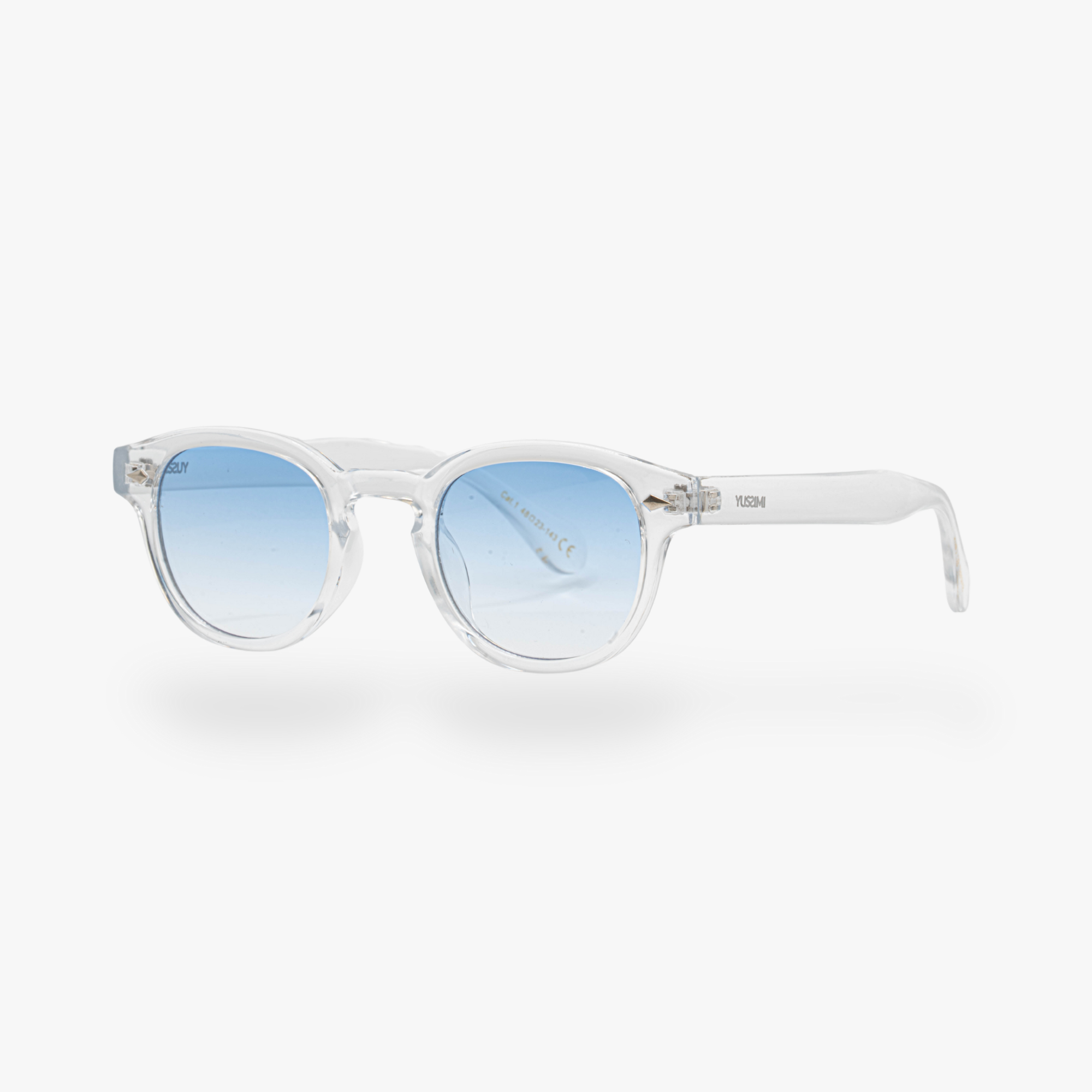 Lunettes de soleil Albert transparente verres carrés dégradés bleus mixte