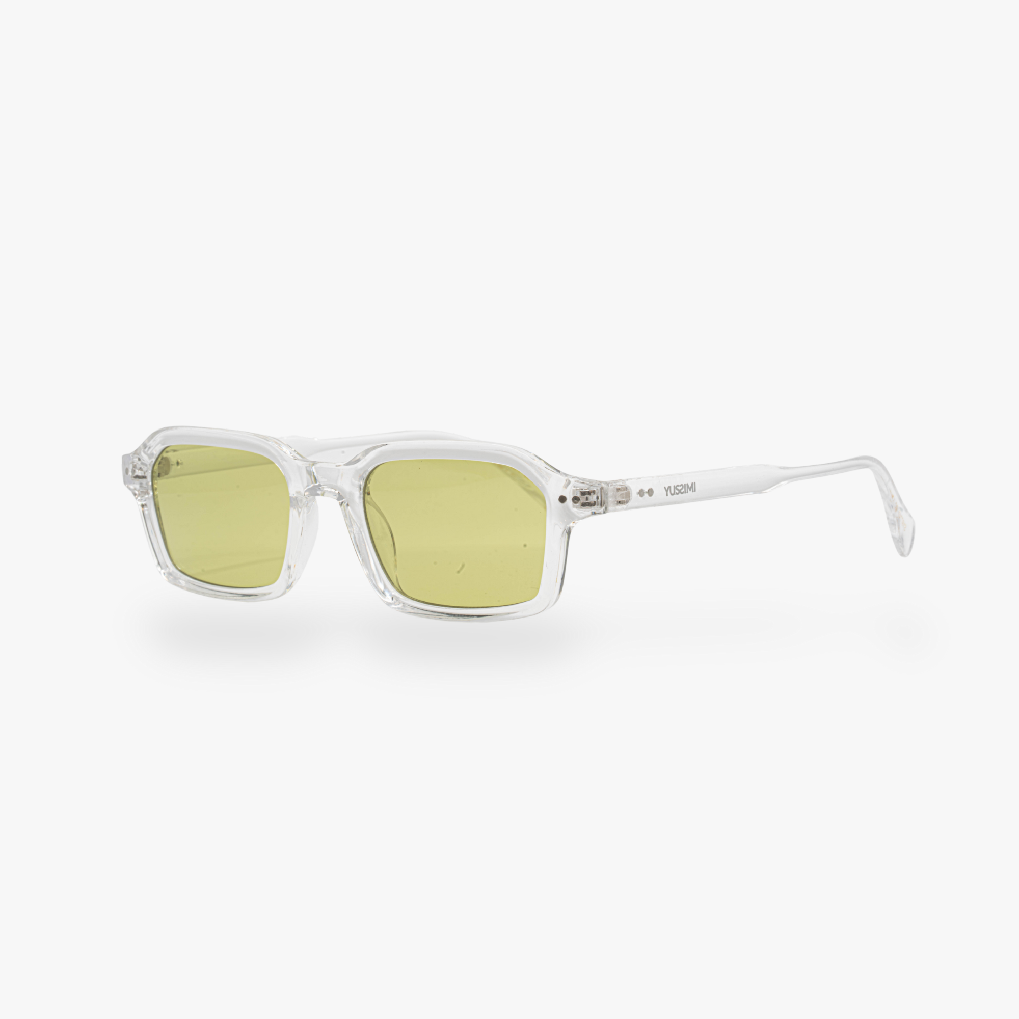 Lunettes de soleil Roy transparente verres rectangles verts mixte