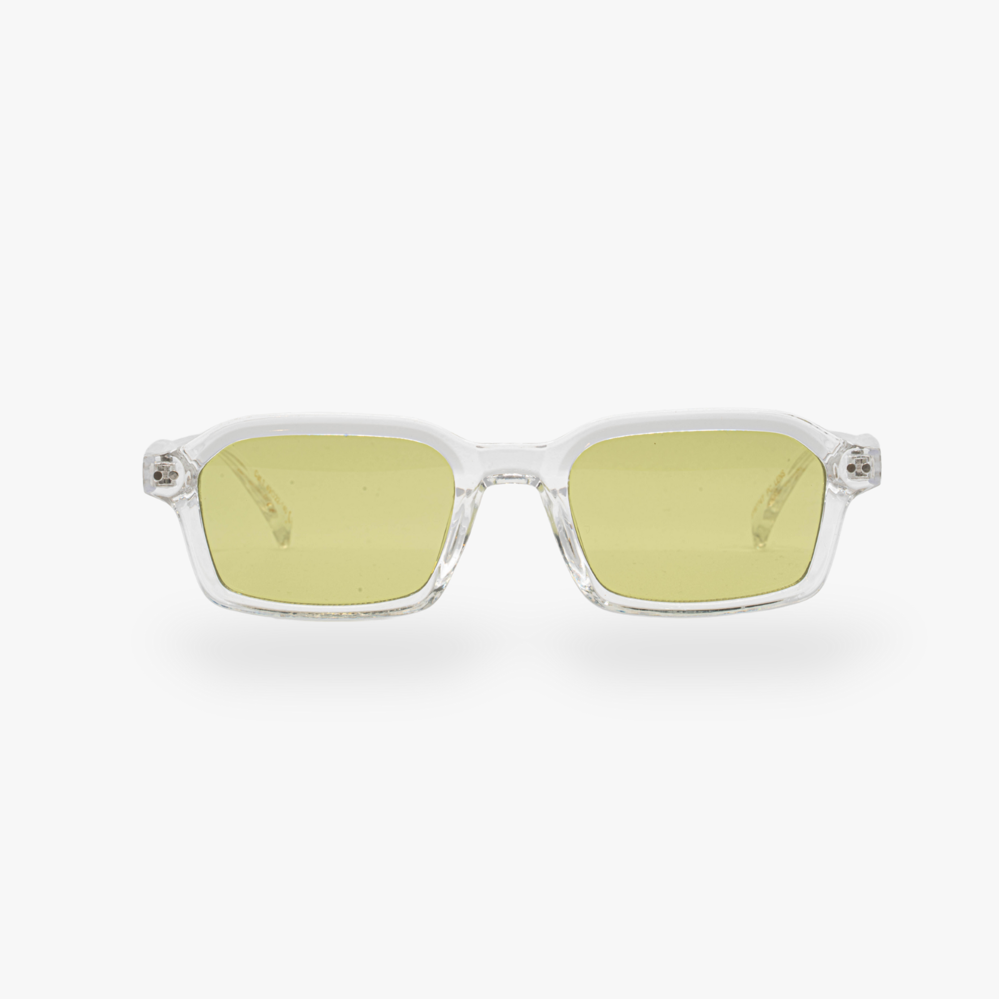 Lunettes de soleil Roy transparente verres rectangles verts mixte
