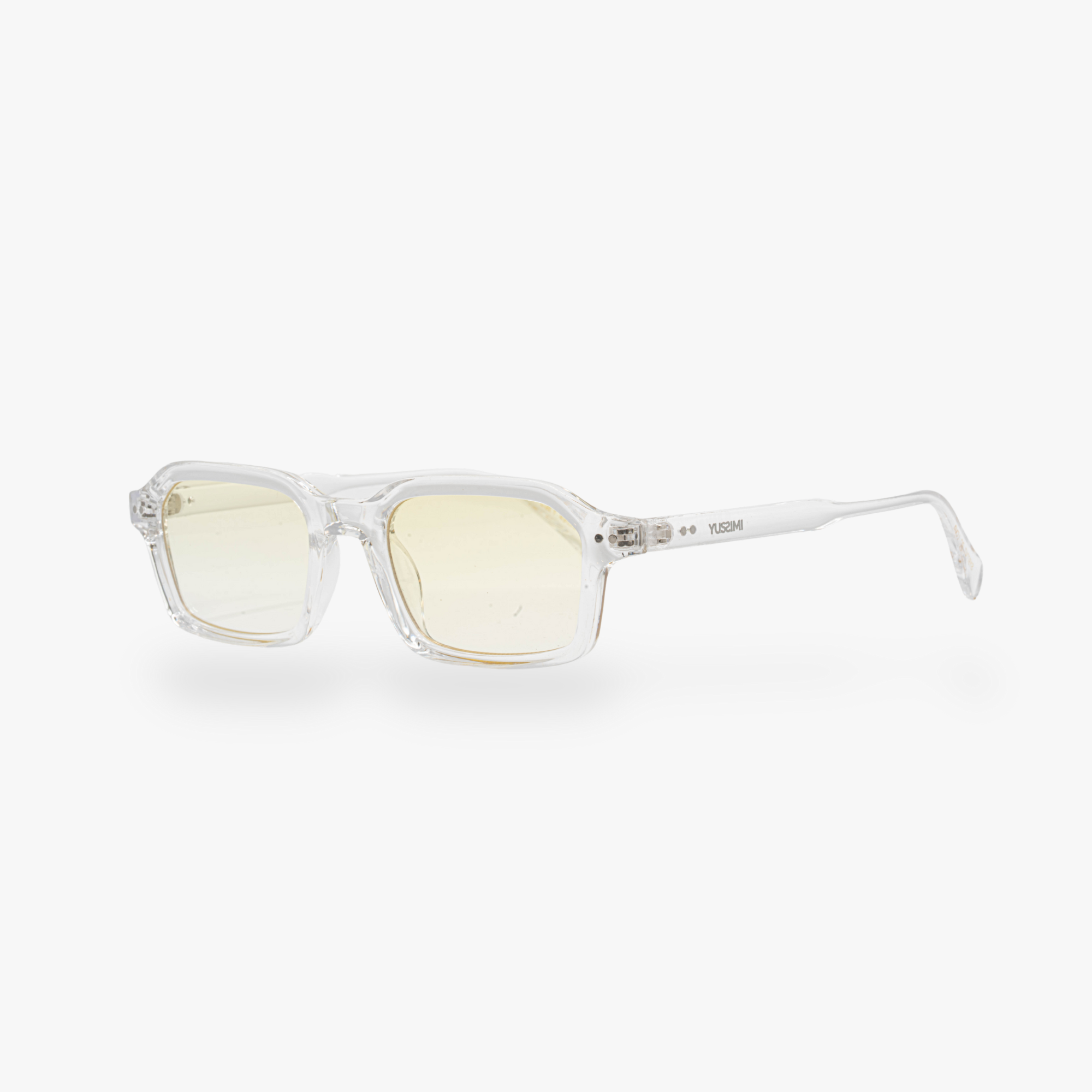 Lunettes de soleil Roy transparente verres rectangles jaunes mixte
