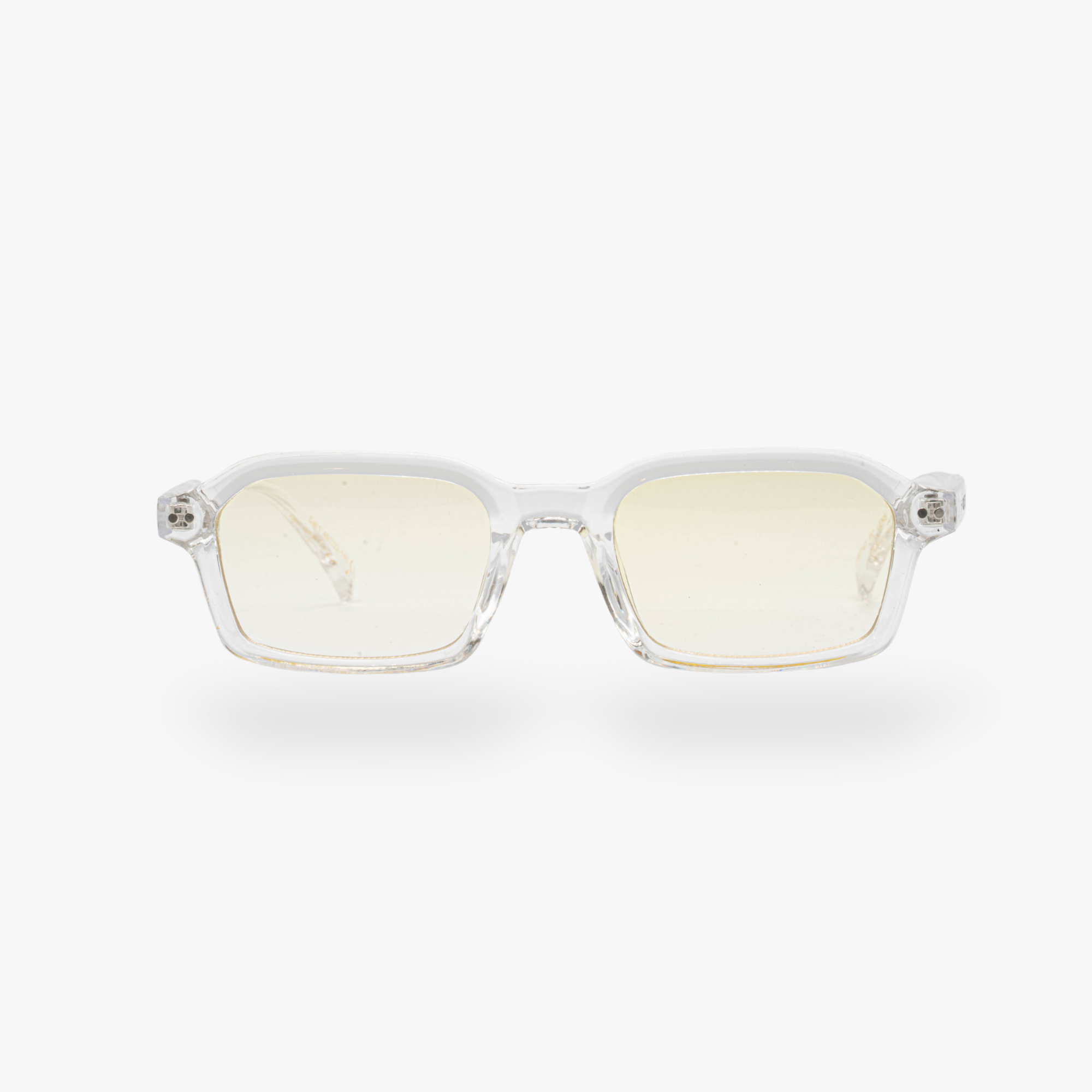 Lunettes de soleil Roy transparente verres rectangles jaunes mixte