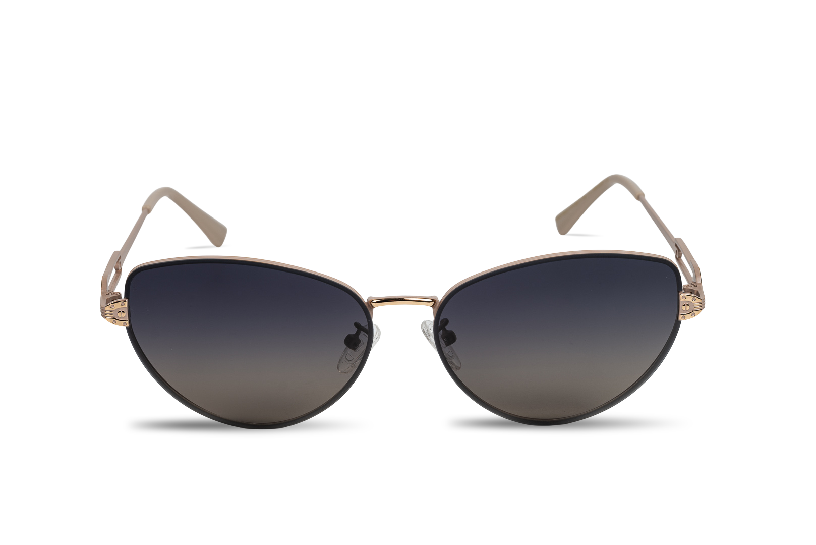 Lunettes de Soleil Eliana Beige Oeil de Chat Acier Polarisées Femme