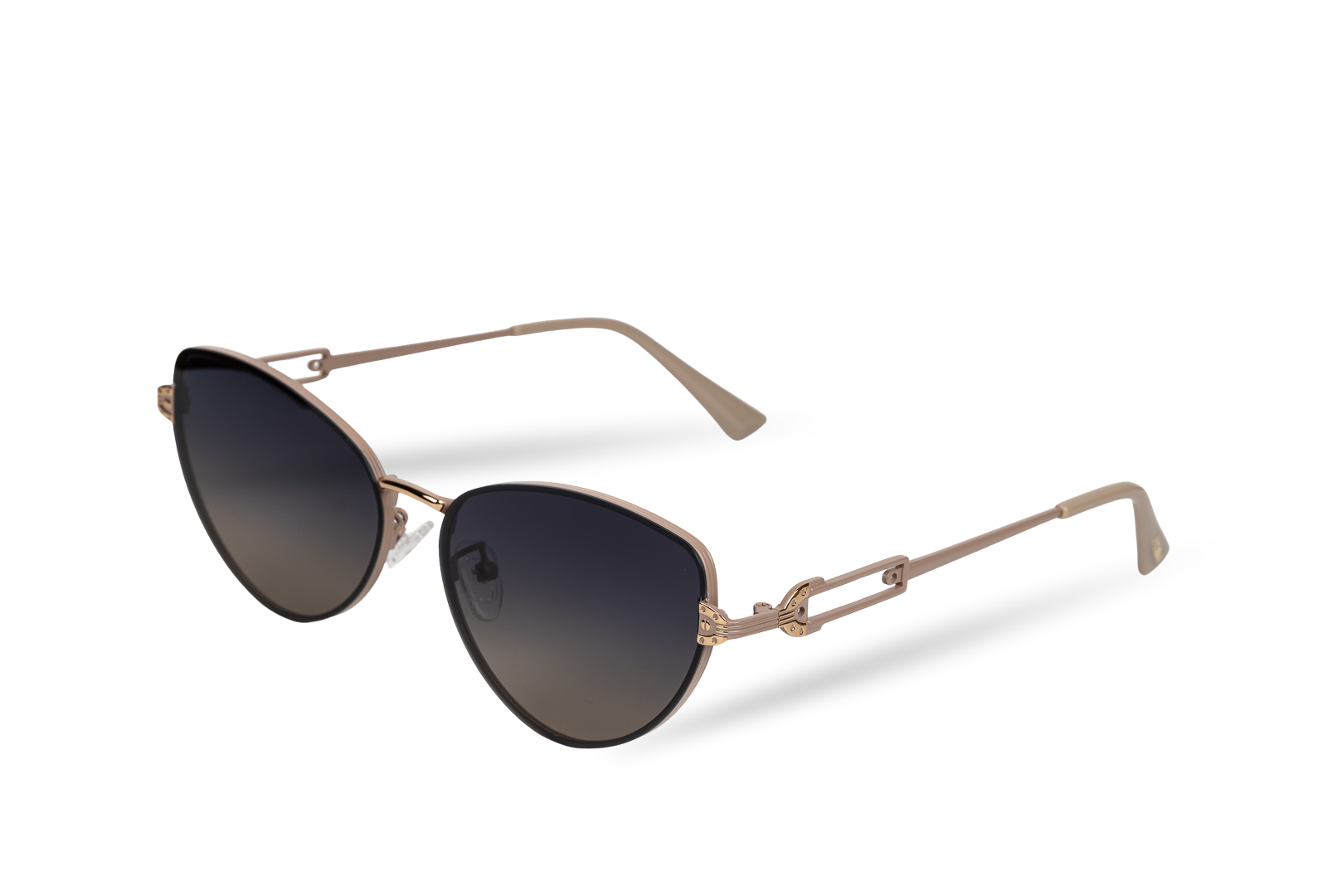 Lunettes de Soleil Eliana Beige Oeil de Chat Acier Polarisées Femme