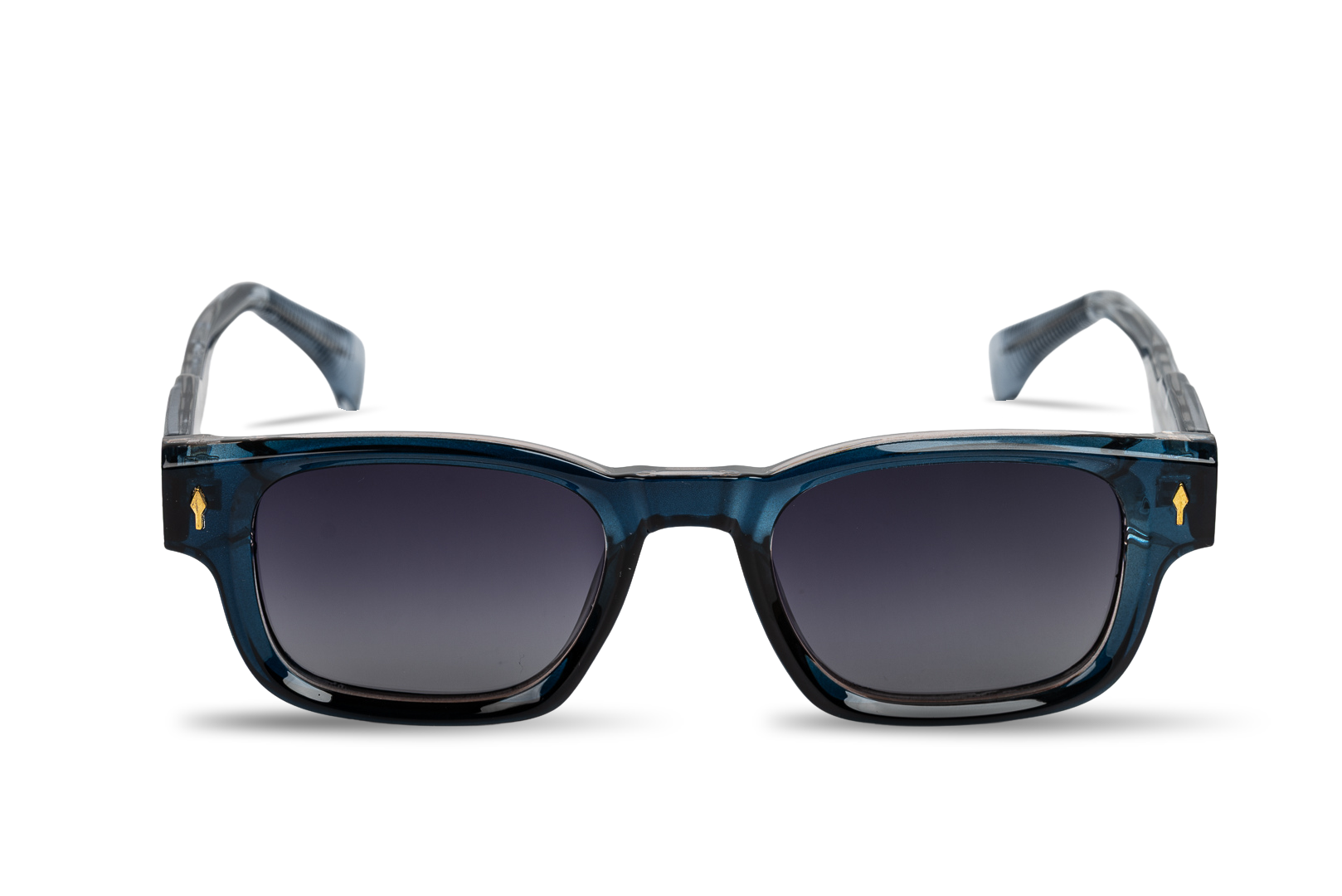 Charles Blue Rectangular Acetate Polarized Sunglasses for Men