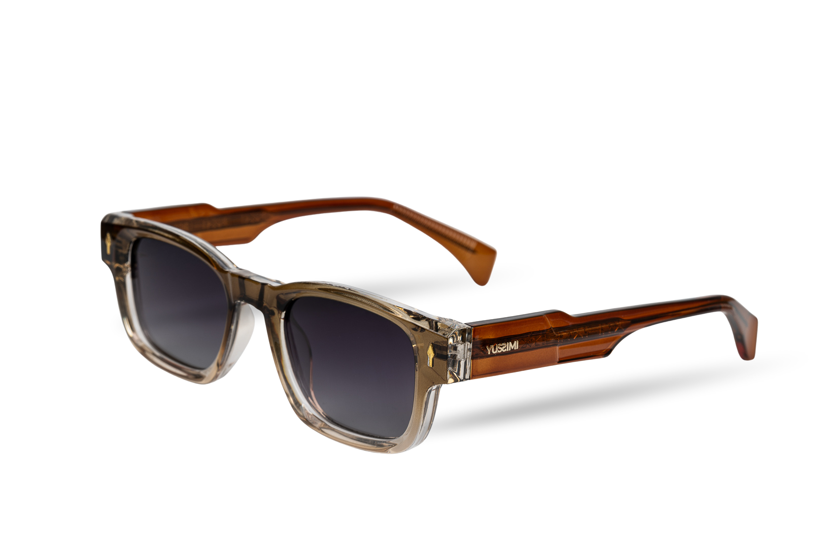Charles Beige Rectangular Acetate Polarized Sunglasses for Men