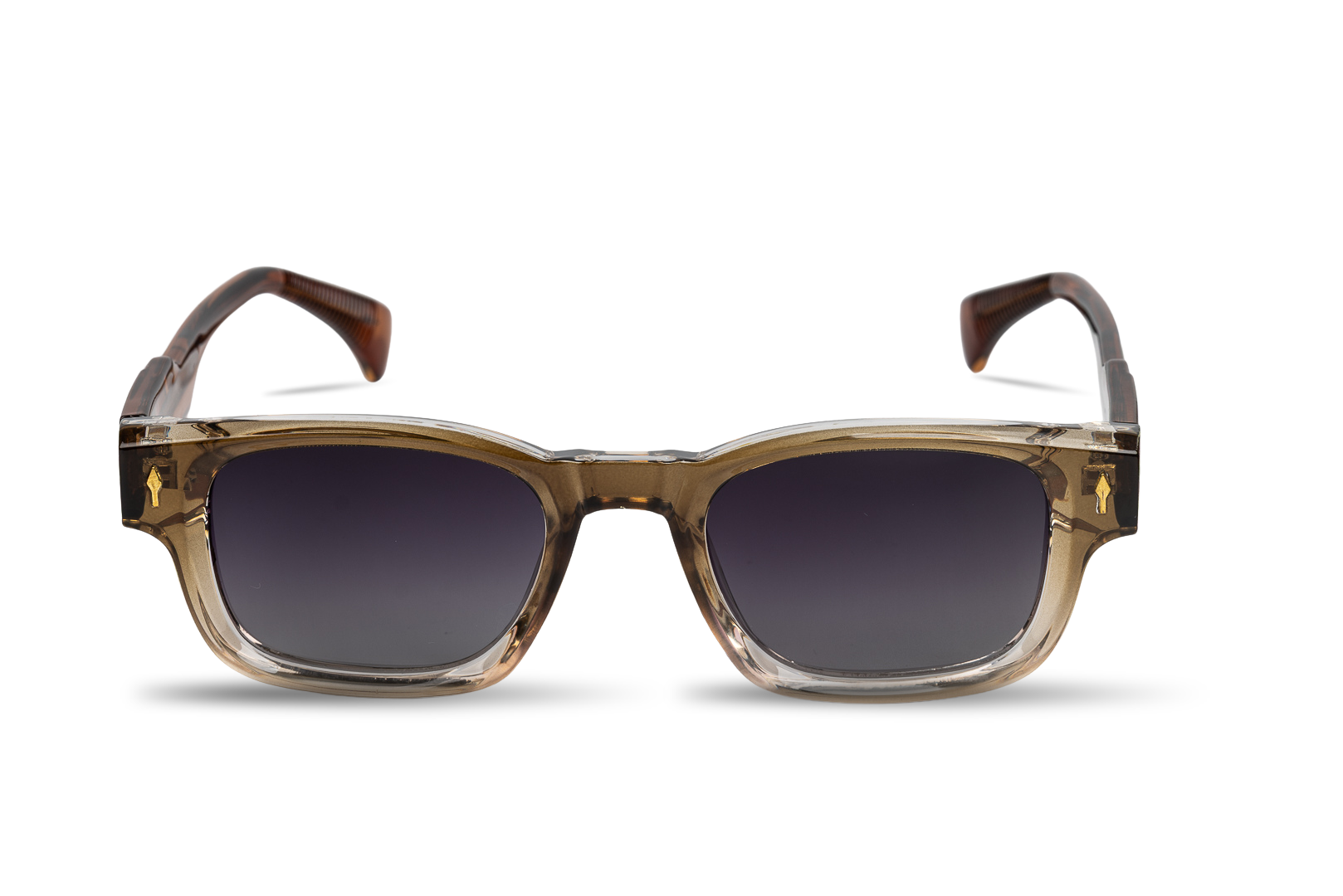 Charles Beige Rectangular Acetate Polarized Sunglasses for Men