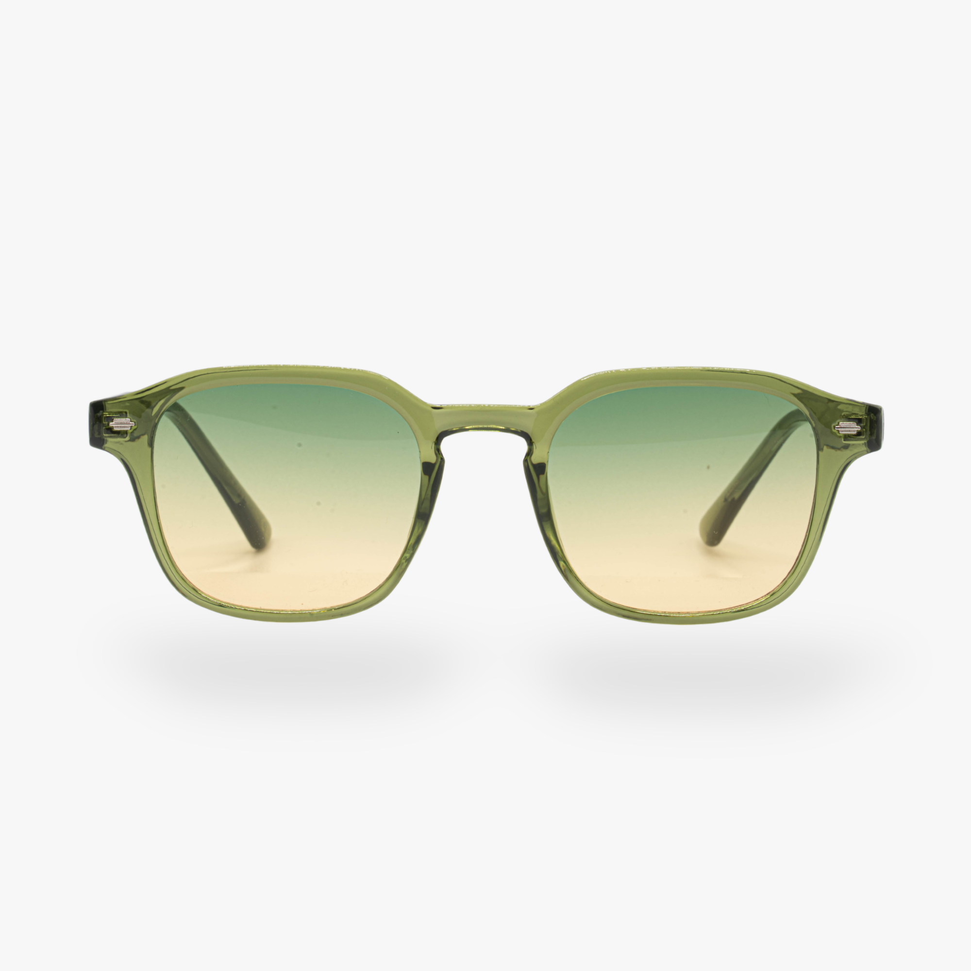 Lunettes de soleil Arthur transparente verte verres carrés dégradés verts foncés mixte