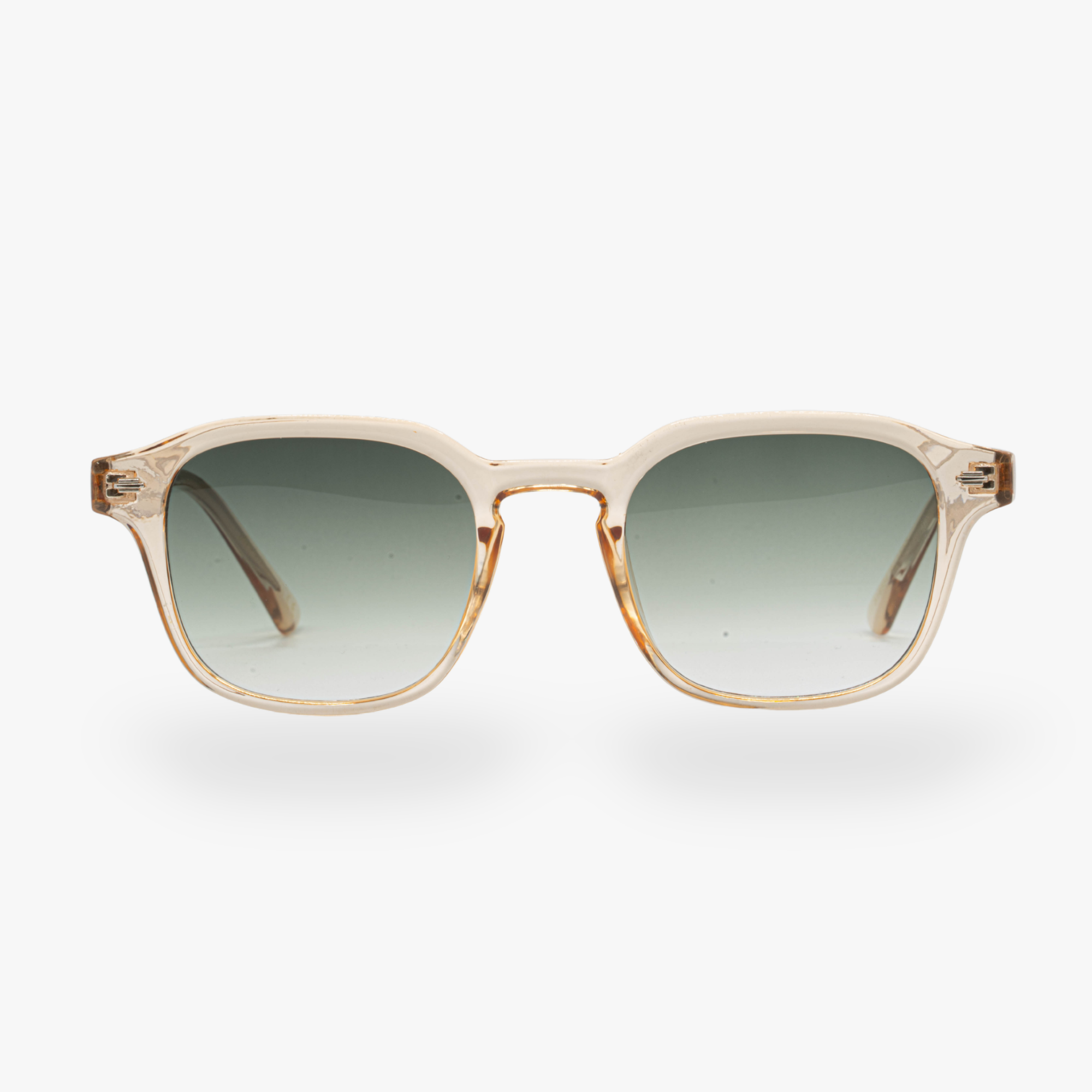Lunettes de soleil Arthur transparente dorée verres carrés dégradés verts foncés mixte
