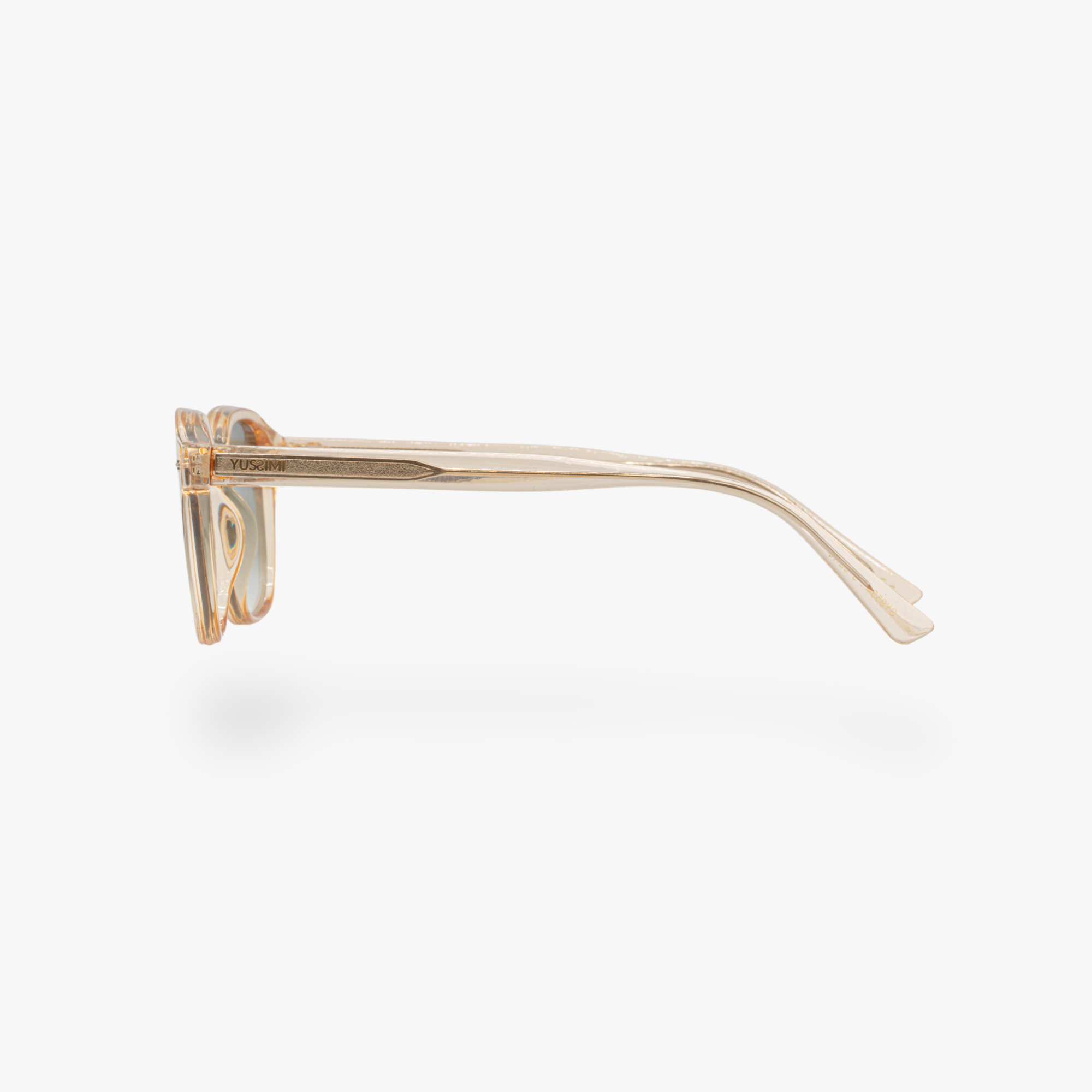 Lunettes de soleil Arthur transparente dorée verres carrés dégradés verts foncés mixte