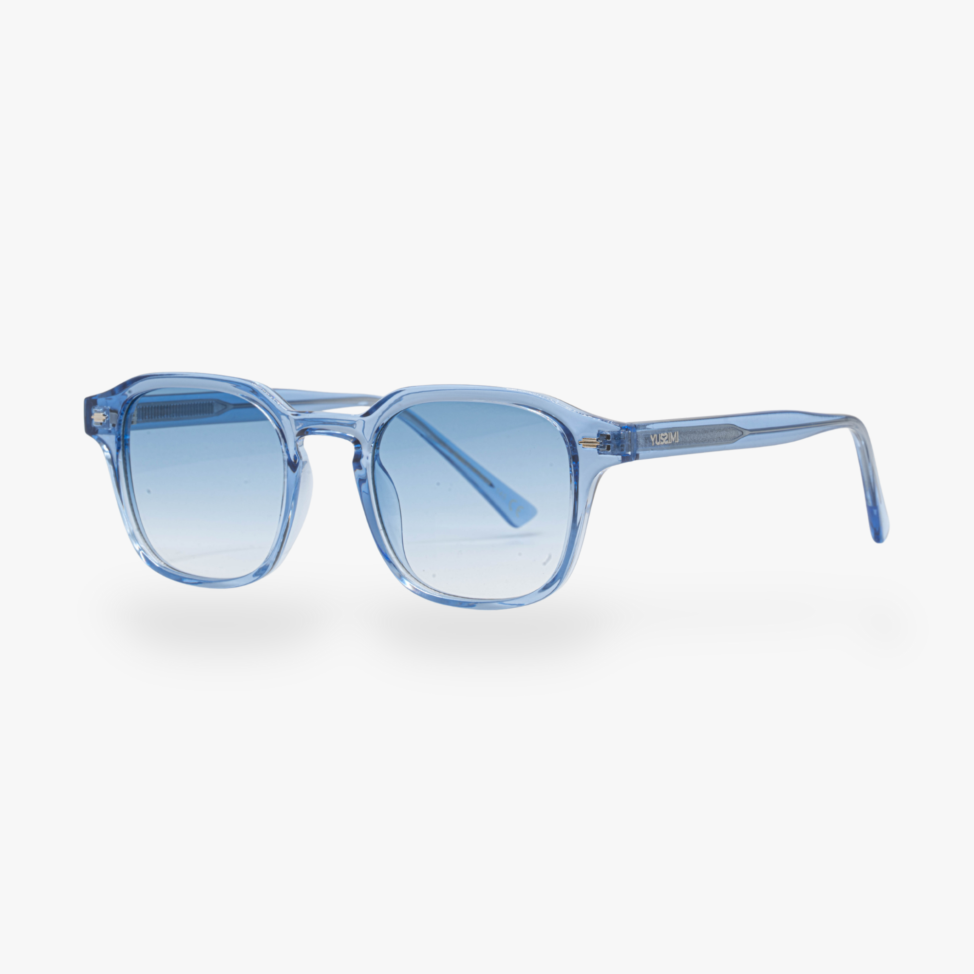 Lunettes de soleil Arthur transparente bleu verres carrés dégradés bleus mixte