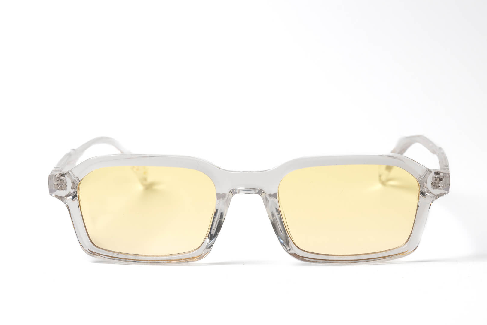 Roy transparent yellow rectangular mixed glasses